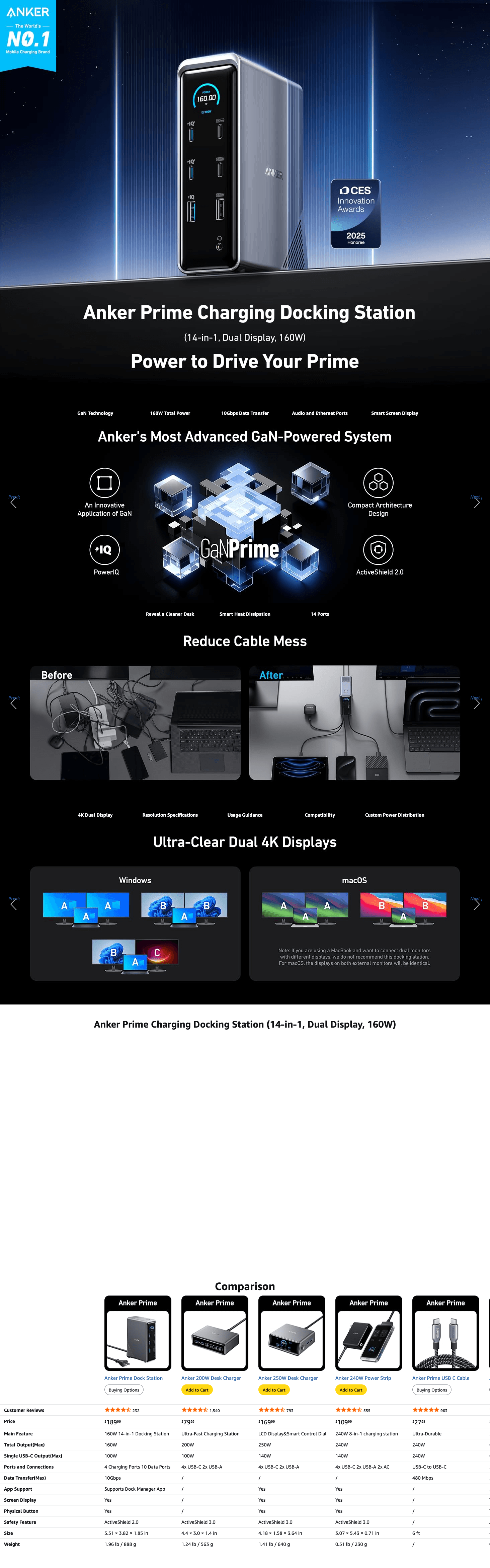 Amazon.com: Anker Prime Docking Station: A+ Premium