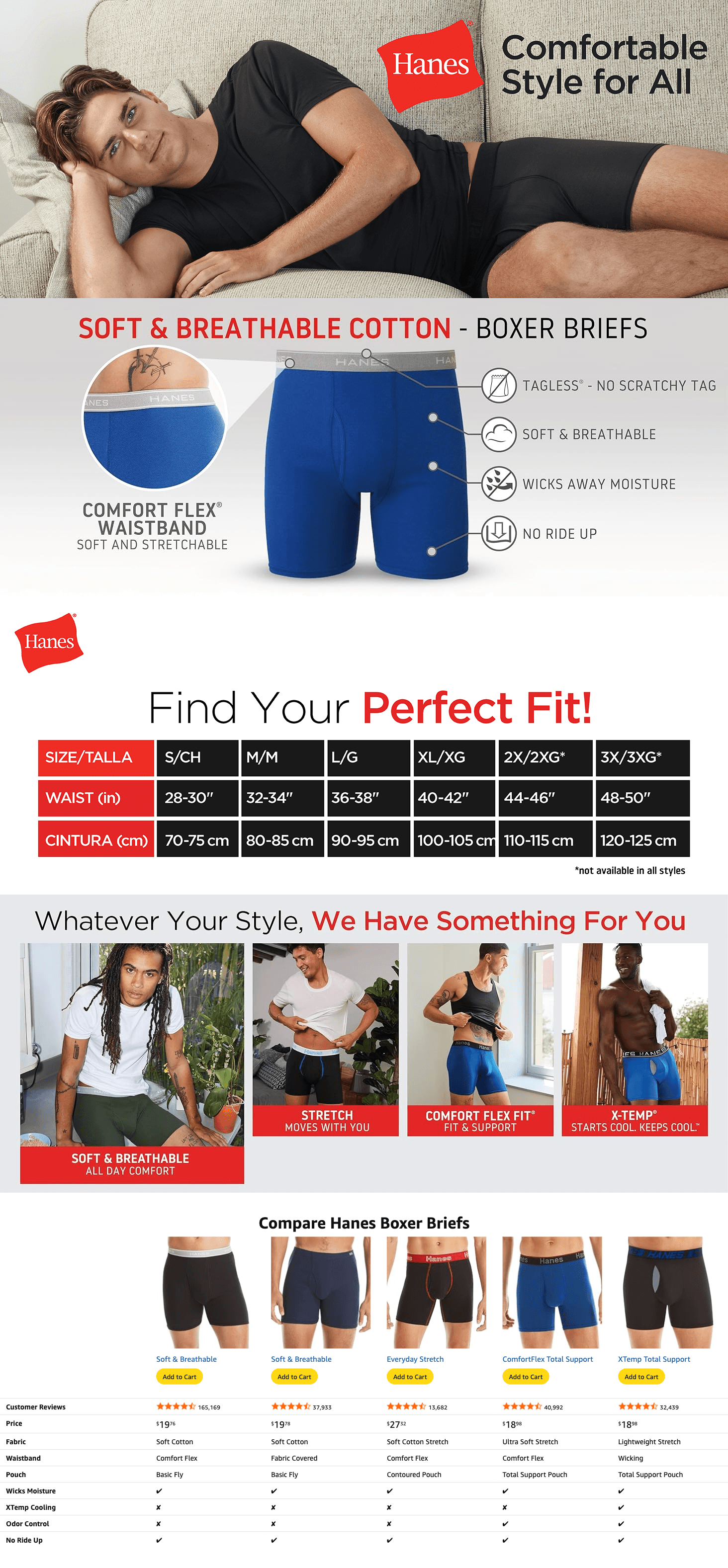 Hanes Men's Boxer Soft Breathable Cotton ComfortFlex Waistband: A+ Premium