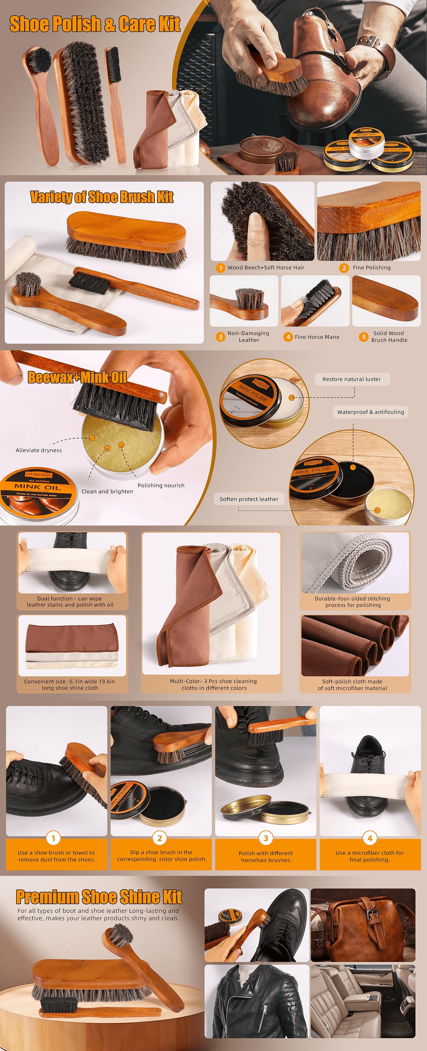 Amazon.com: 13Pcs Shoe Care Kit for Men & Women: A+ Premium