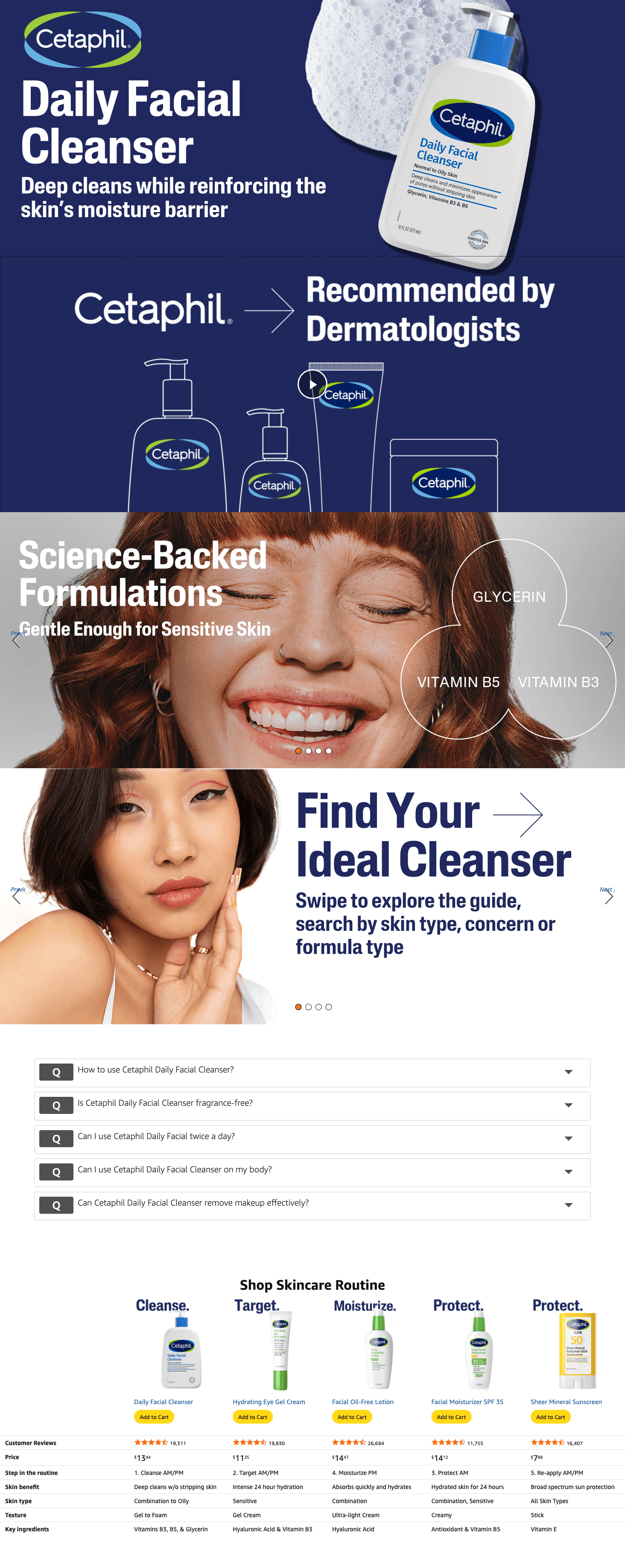 Amazon.com: Cetaphil Face Wash: A+ Premium