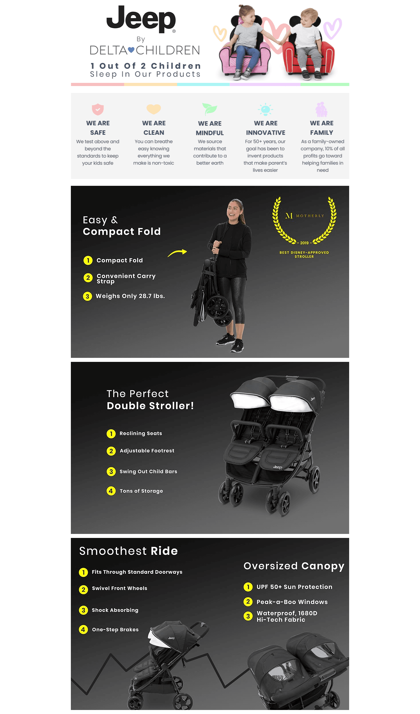 Amazon.com : Jeep Destination Ultralight Side x Side Double Stroller: A+ Premium