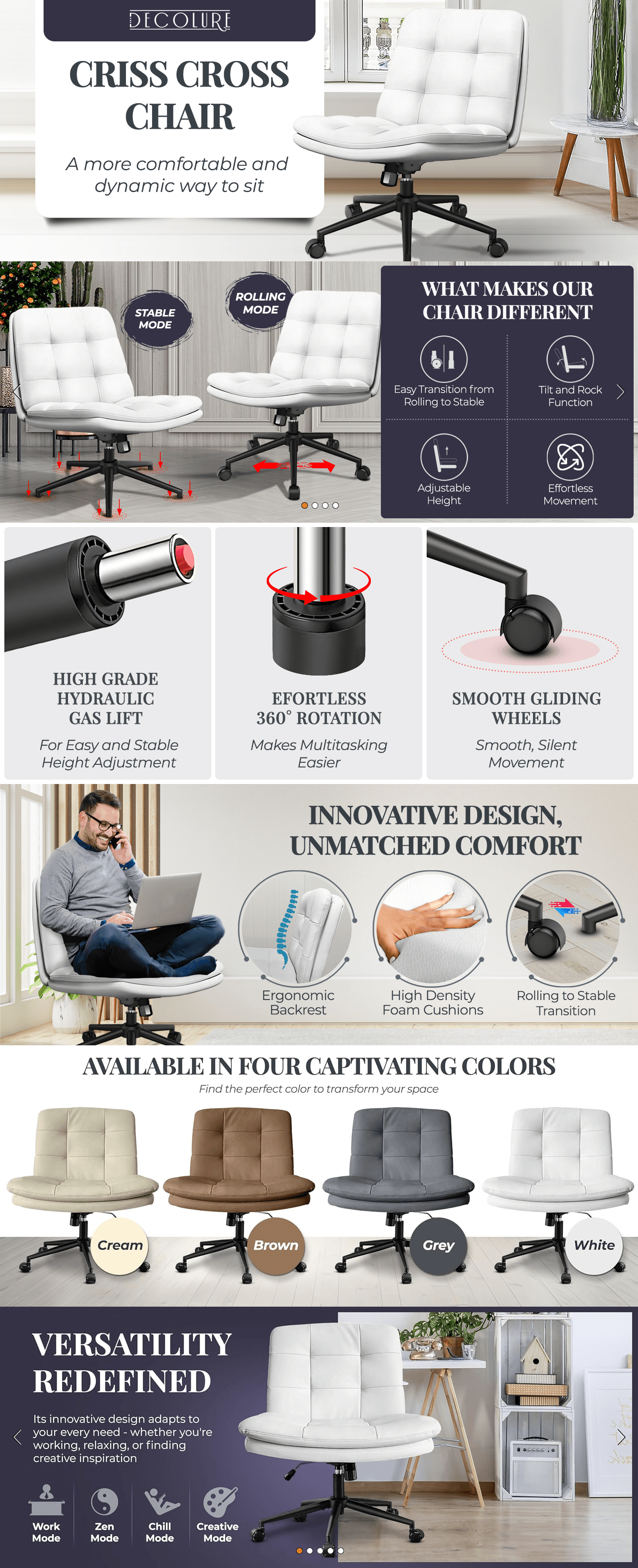 Amazon.com: Criss Cross Desk Chair for Cross Legged Sitting: A+ Premium