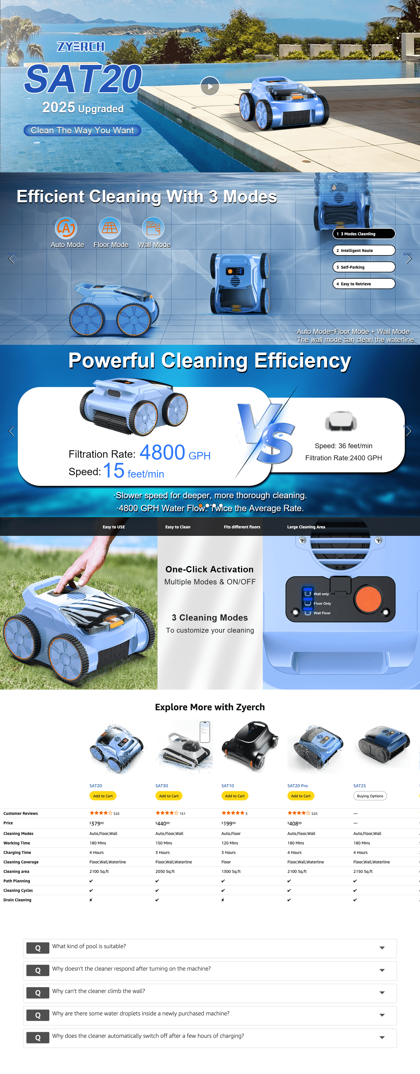 Amazon.com : (2025 New) Robotic Pool Vacuum: A+ Premium