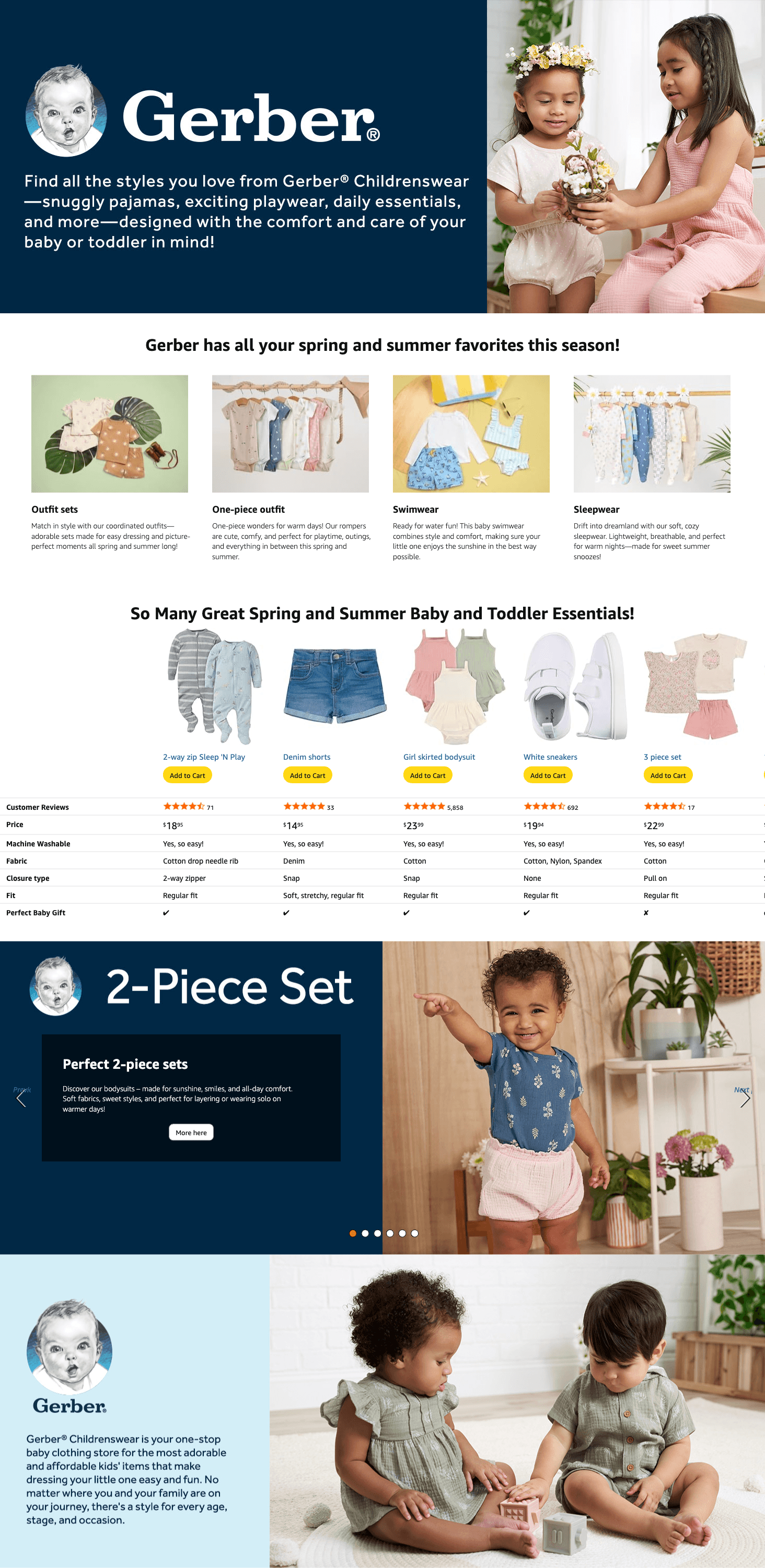 Amazon.com: Gerber Baby 8-Pack Short Sleeve Onesies Bodysuits: A+ Premium