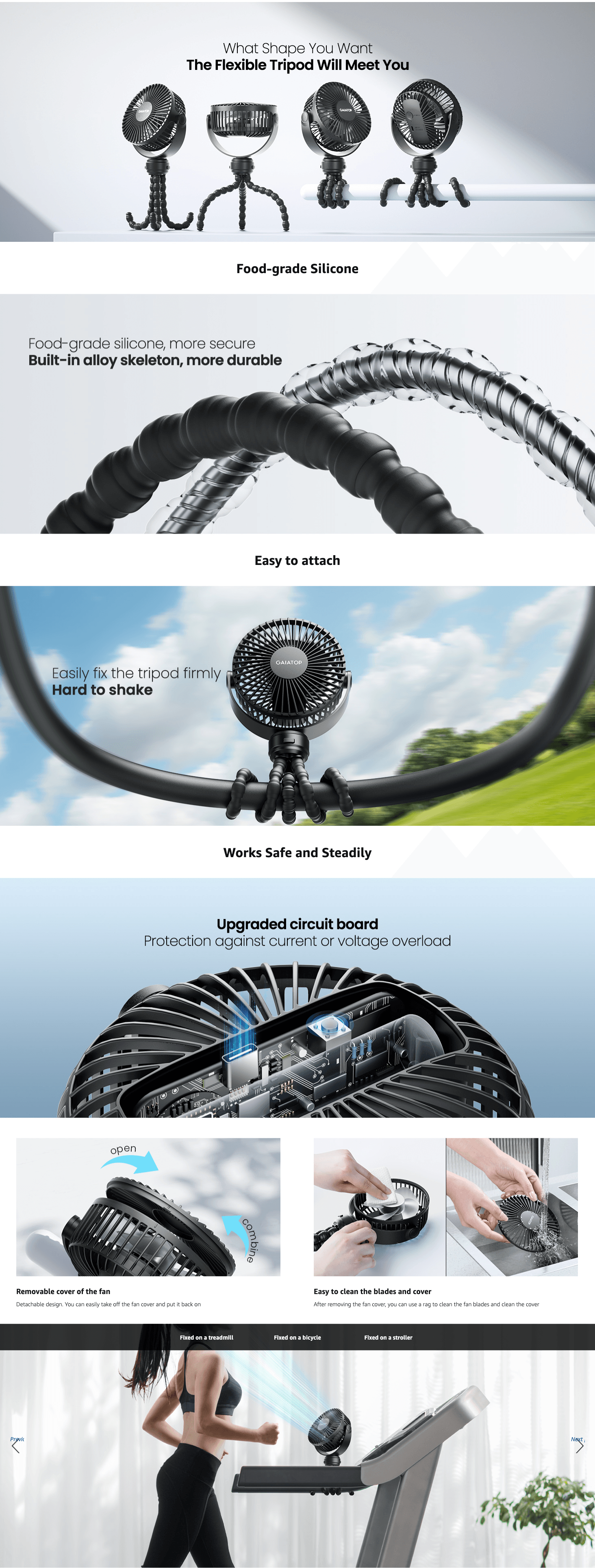 Amazon.com: Gaiatop Mini Portable Stroller Fan: A+ Premium