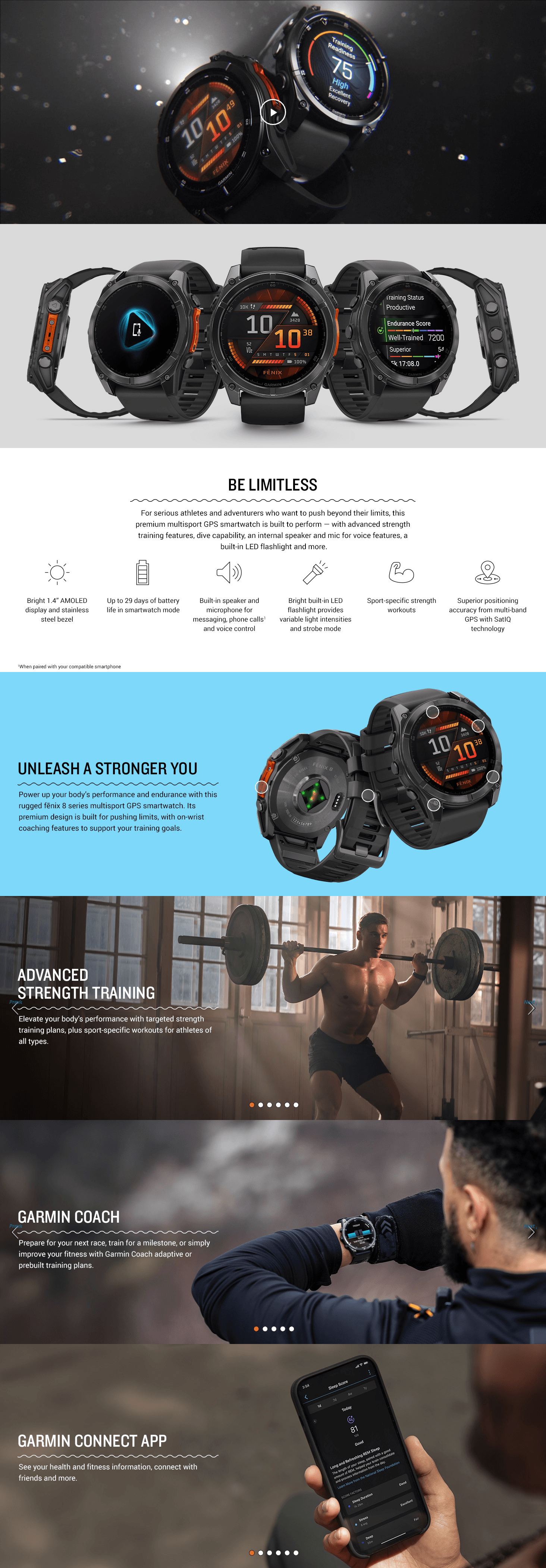 Amazon.com: Garmin fēnix® 8: A+ Premium