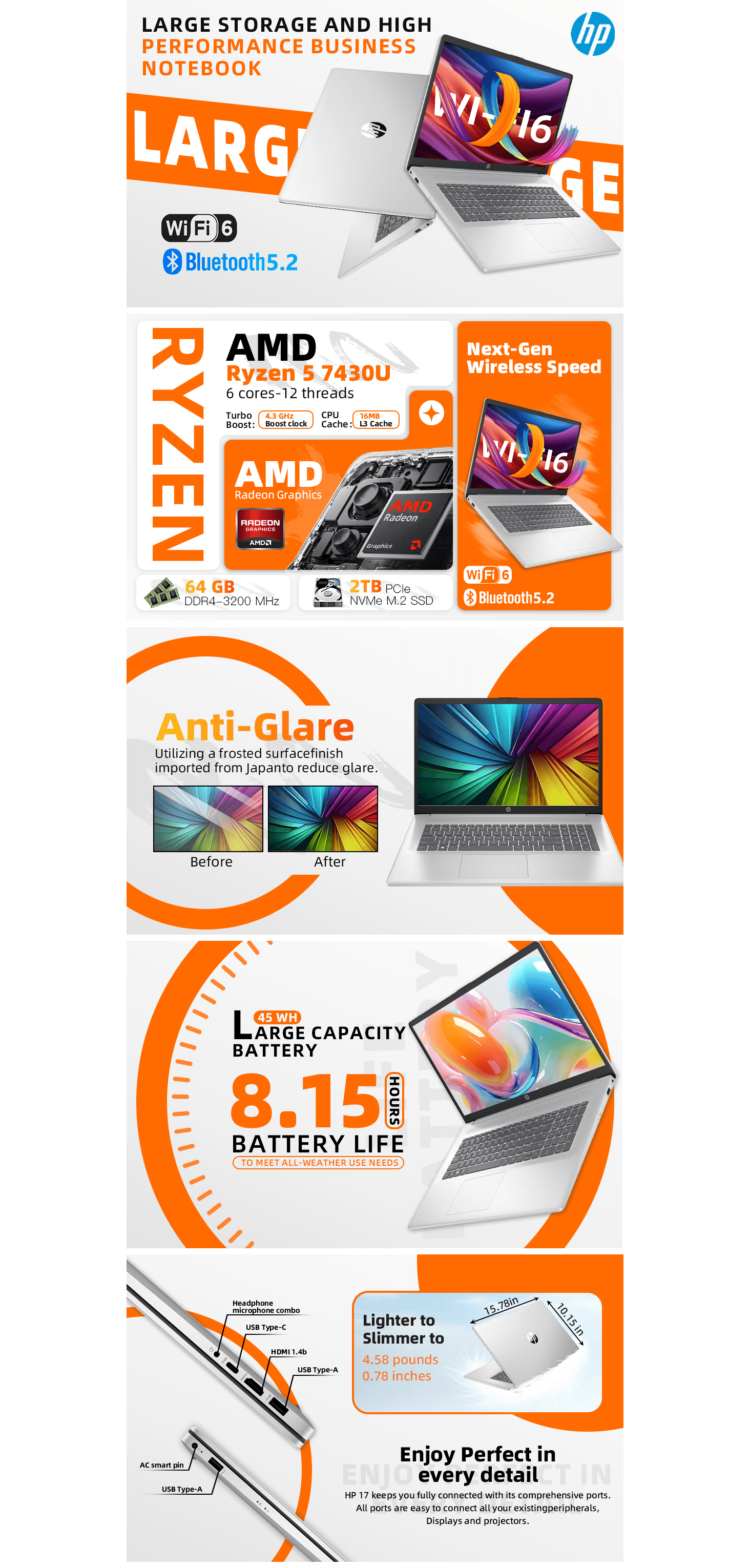 Amazon.com: HP 17 inch Laptop for Business and Students: A+ Premium