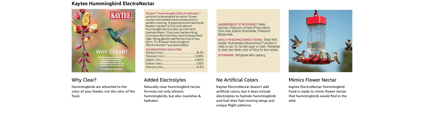 Amazon.com : Kaytee Hummingbird ElectroNectar Wild Bird Food: A+ Premium