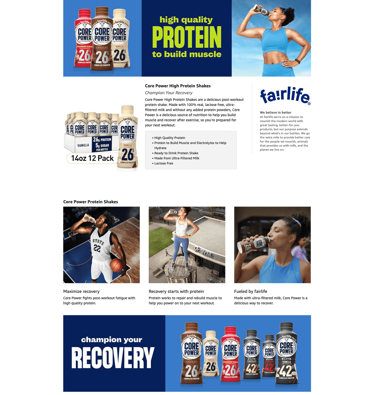 A+ Premium for Amazon.com: Core Power Protein Shake