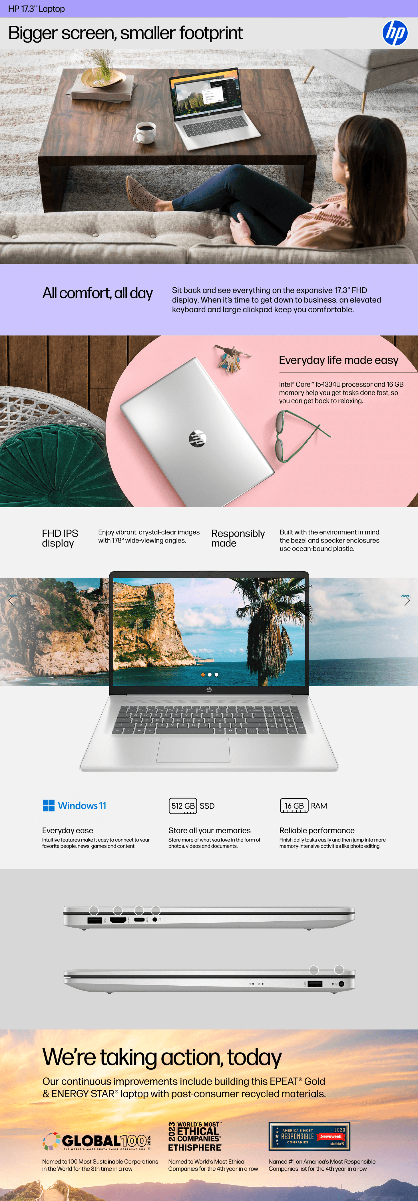 Amazon.com: HP 17.3 inch Laptop: A+ Premium