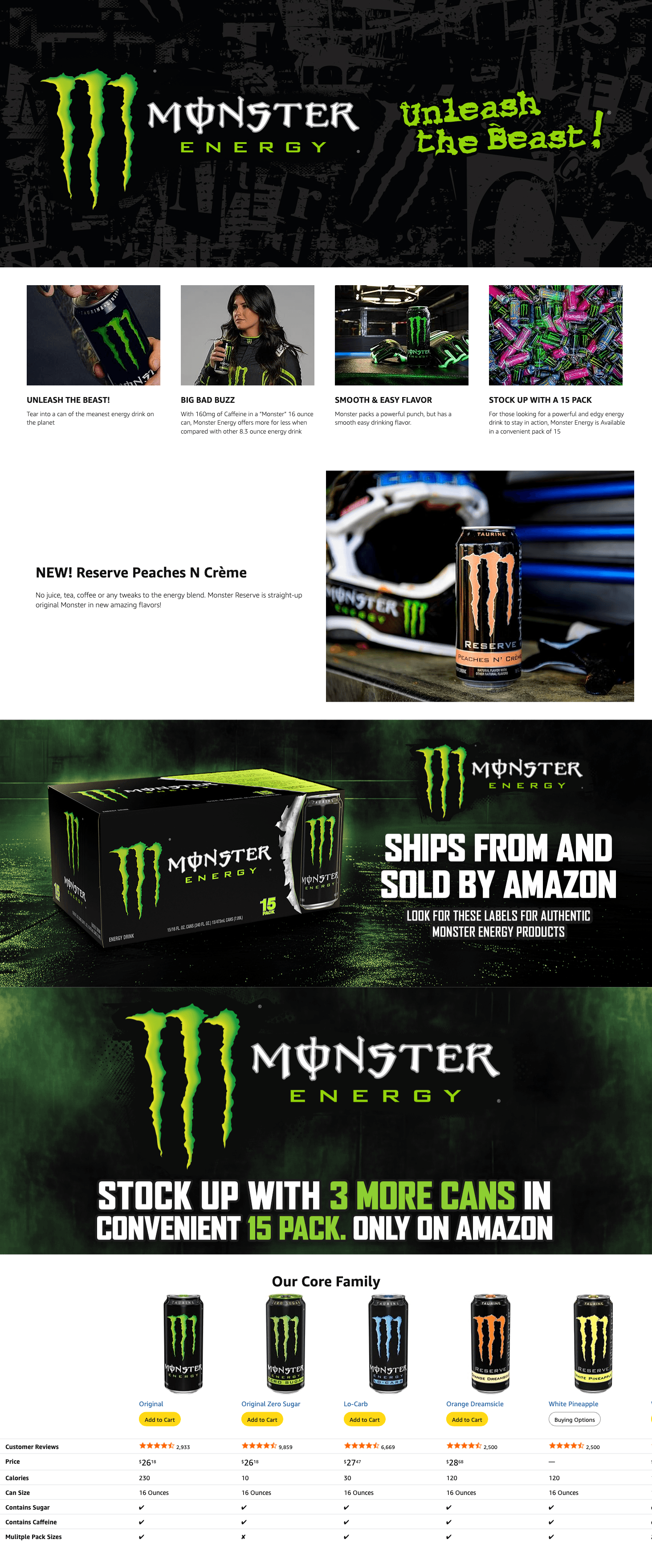 Amazon.com : Monster Energy Zero Sugar: A+ Premium