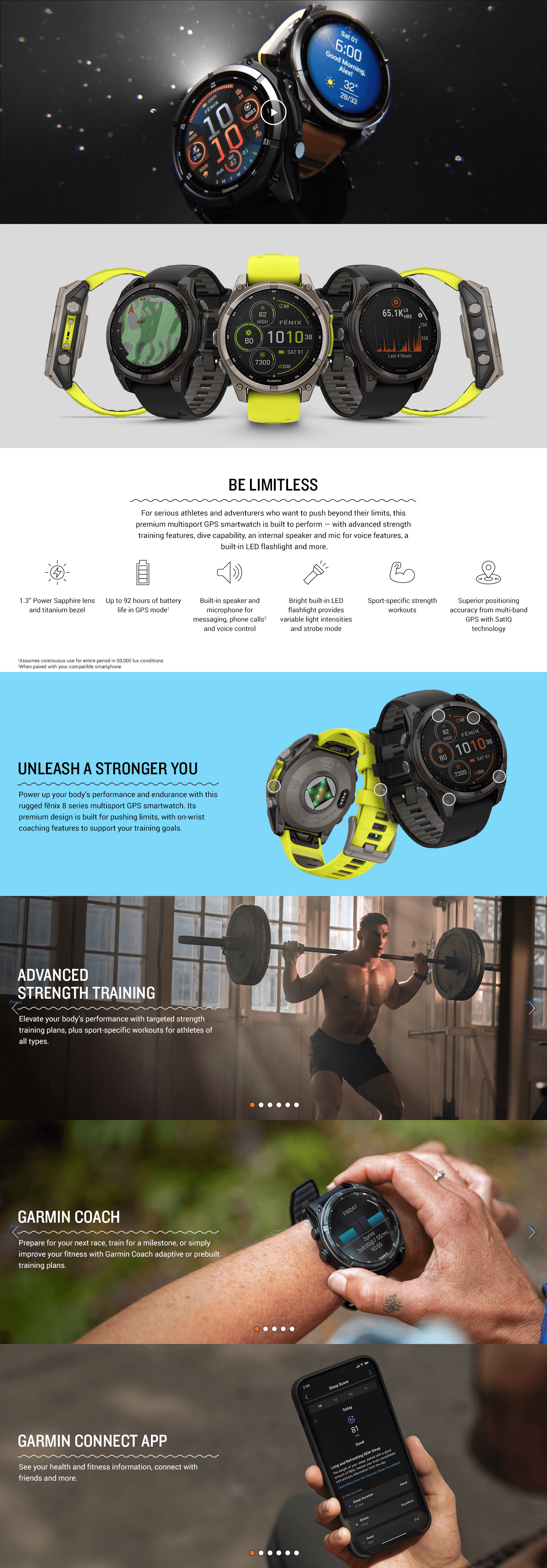 Amazon.com: Garmin fēnix® 8: A+ Premium