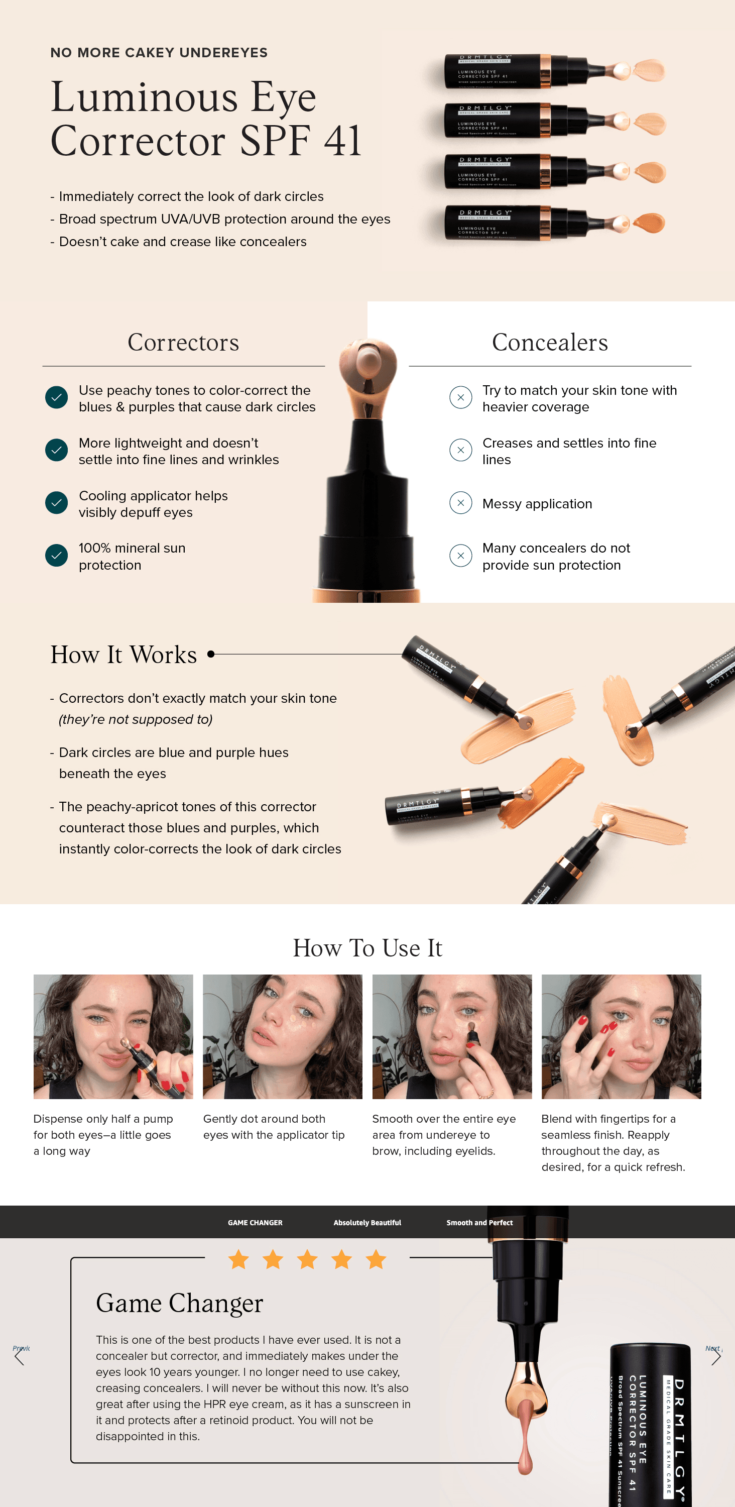 Amazon.com: DRMTLGY Luminous Eye Corrector SPF 41: A+ Premium