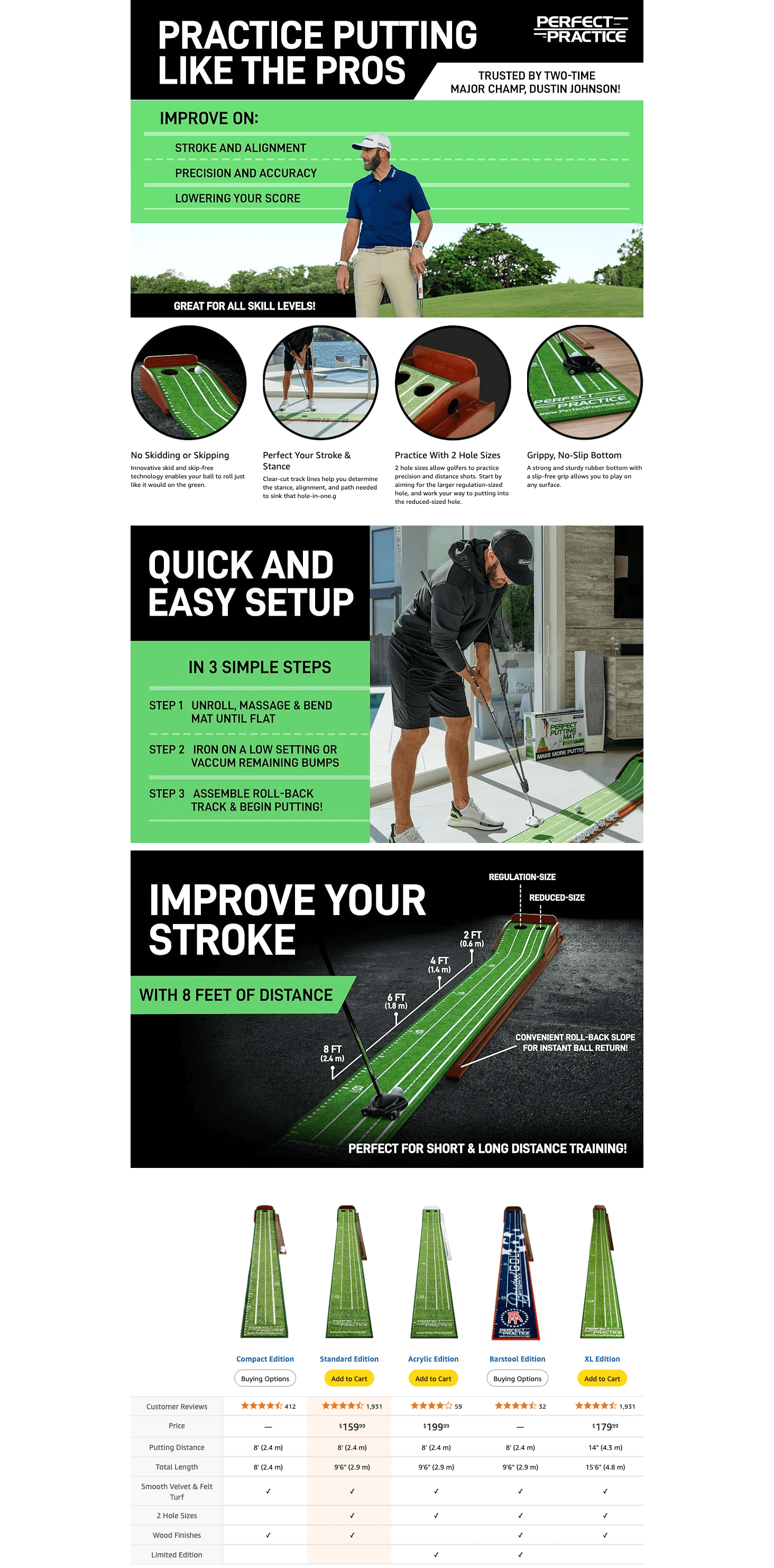 A+ Premium for Amazon.com : PERFECT PRACTICE Golf Putting Mirror