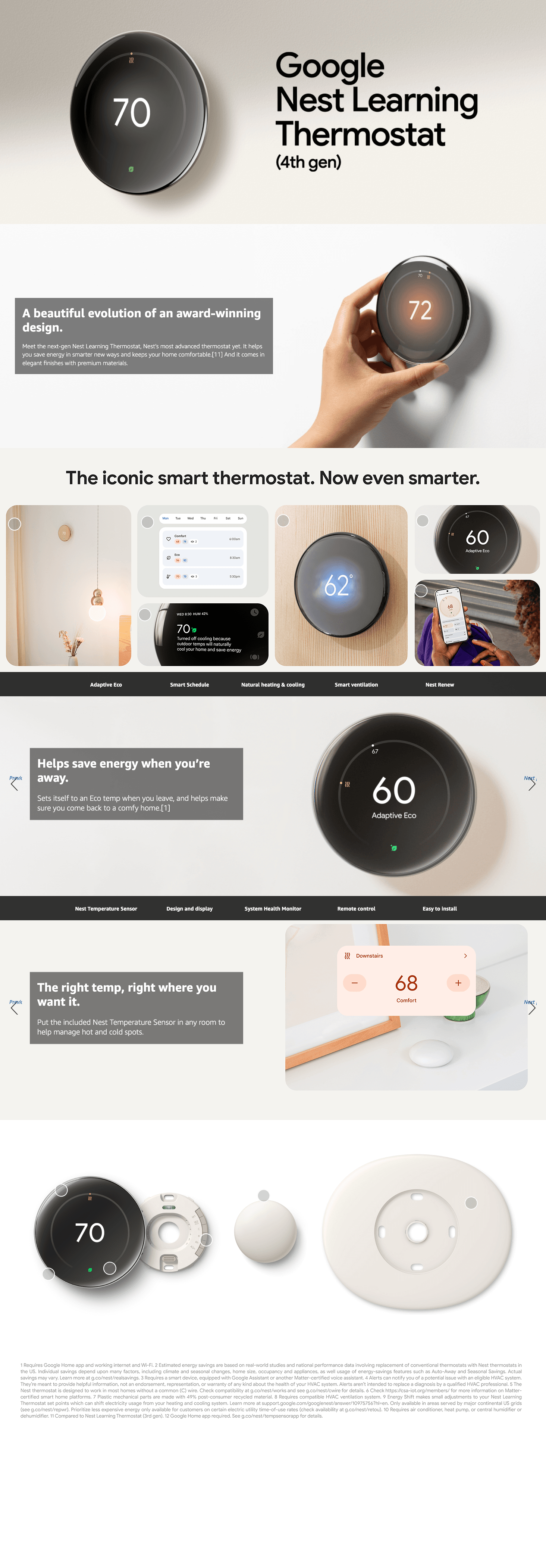 Google Nest Learning Thermostat (4th Gen: A+ Premium