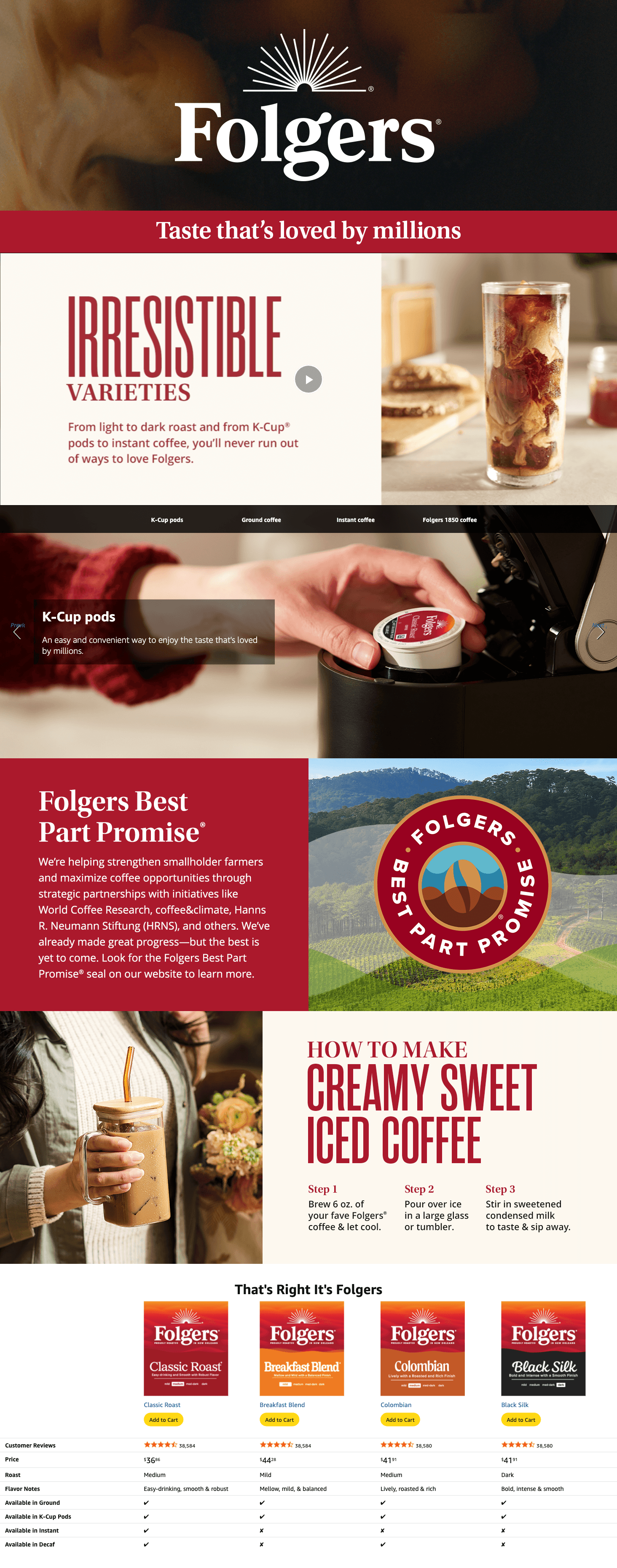 Amazon.com: Folgers Classic Roast Medium Roast Coffee: A+ Premium