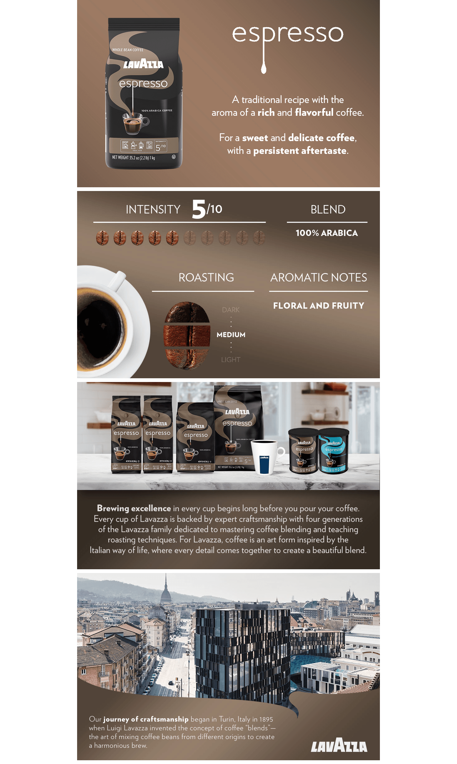 Amazon.com: Lavazza Espresso Whole Bean Coffee: A+ Premium