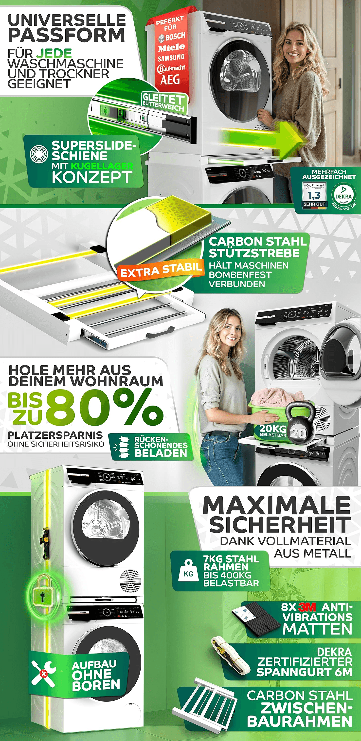 NEU Tretmann Universal Zwischenbaurahmen Set extra Stabil [StützStrebe]mit Ablage +…: A+ Premium
