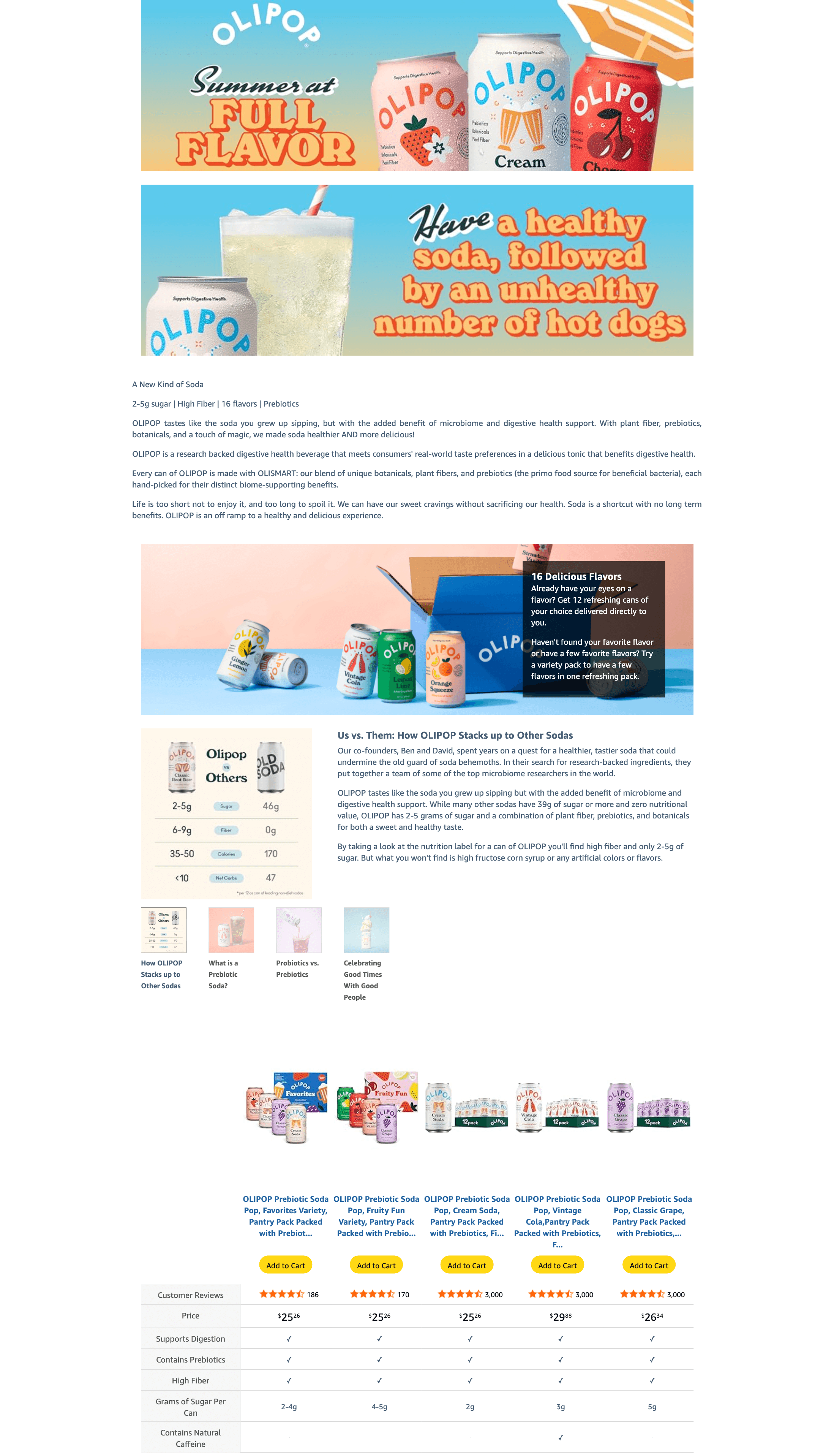 Amazon.com : OLIPOP Prebiotic Soda Pop: A+ Premium