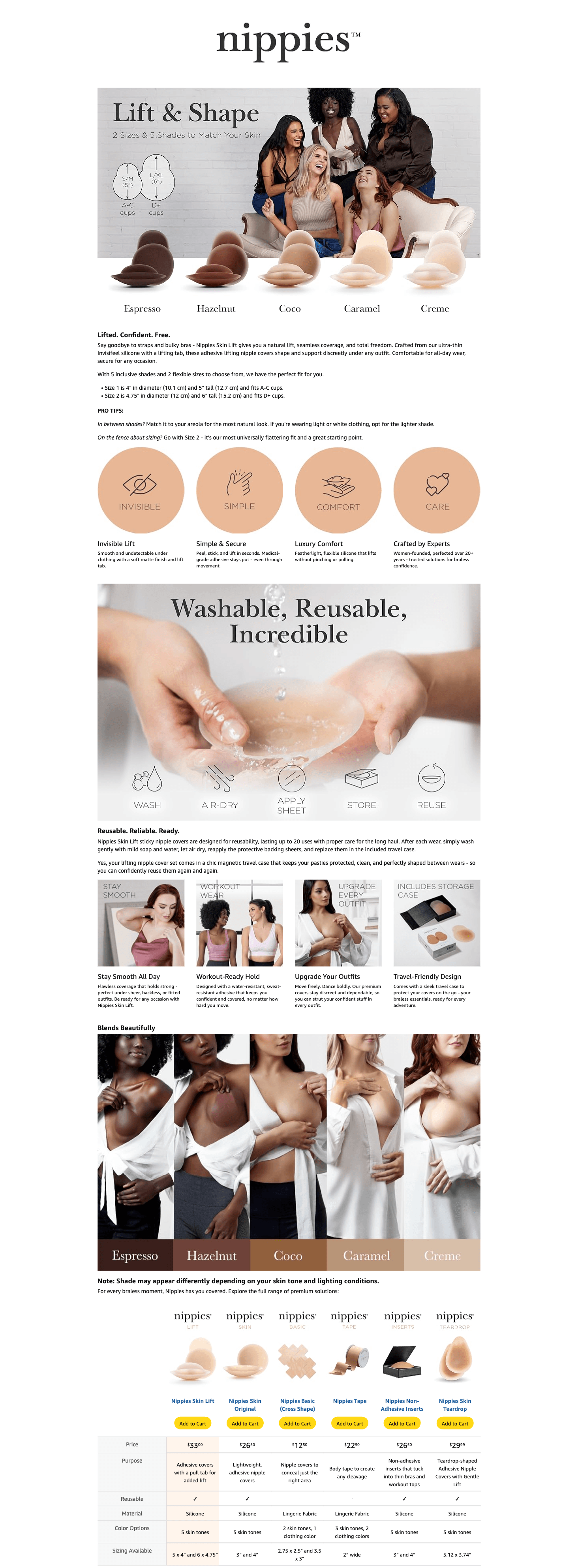 Nippies Nipple Covers for Women: A+ Premium