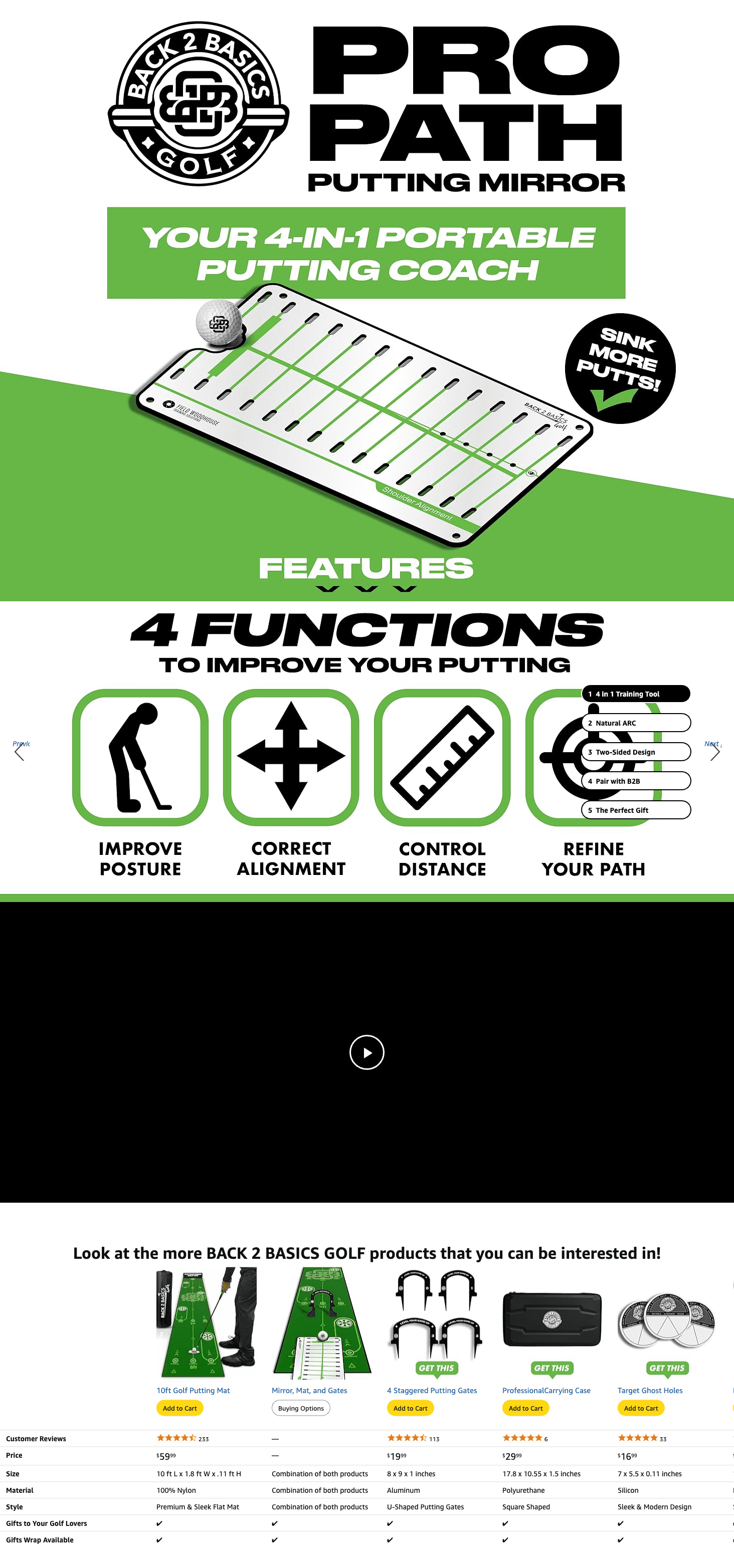 Amazon.com : Golf Putting Mirror: A+ Premium