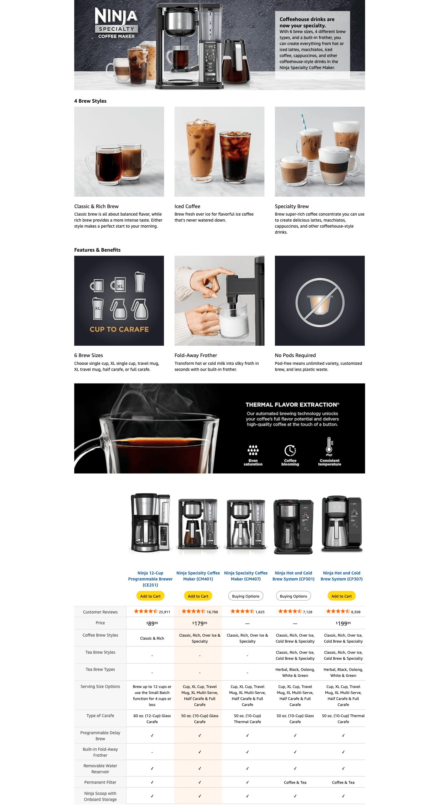 Amazon.com: Ninja Specialty Coffee Maker: A+ Premium