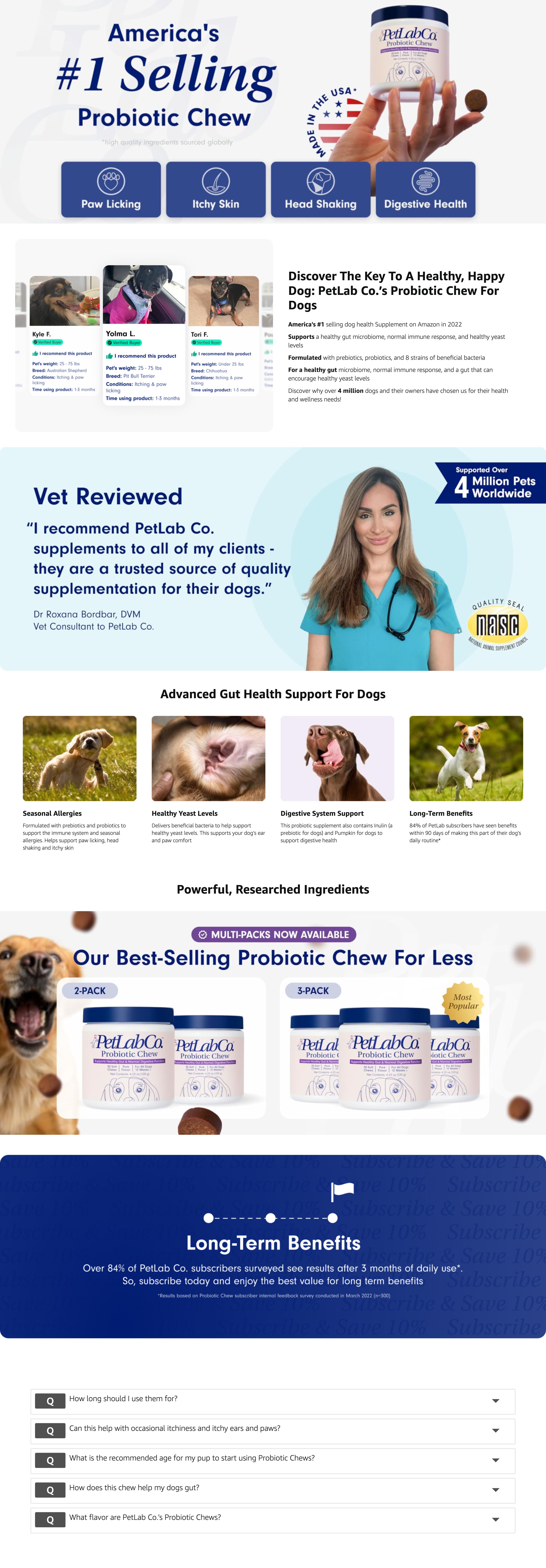 A+ Premium for Amazon.com : PetLab Co. Probiotics for Dogs