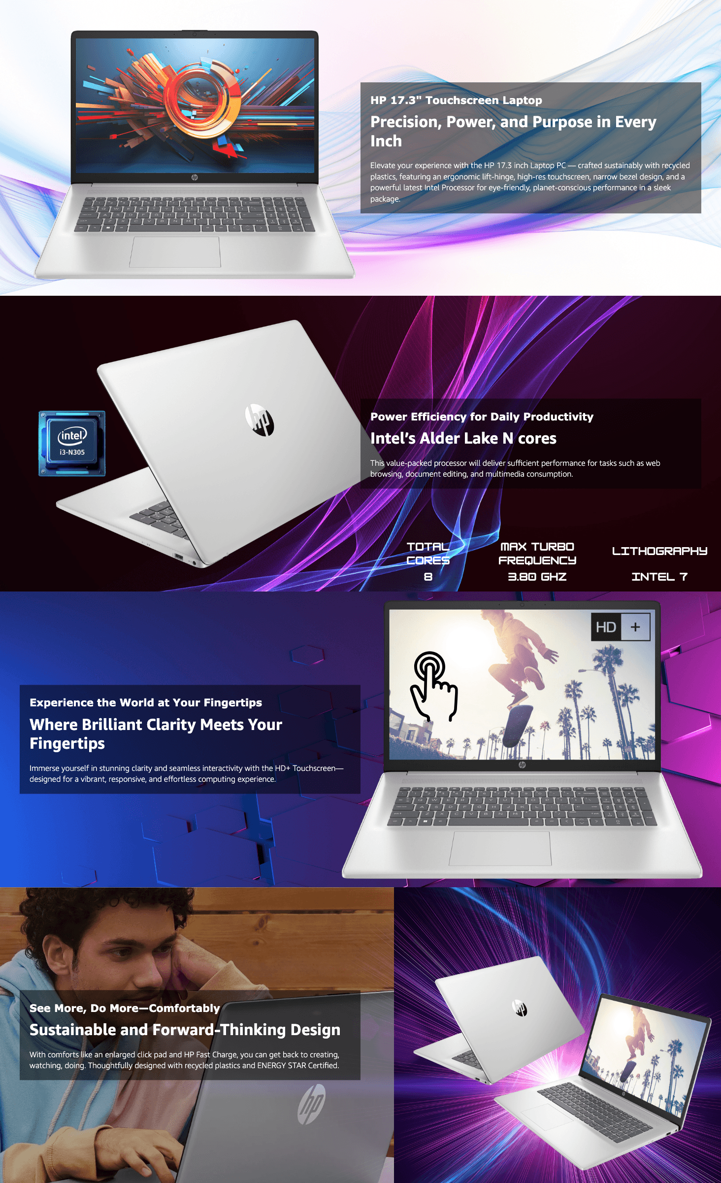 Amazon.com: HP Premium 17.3" Touchscreen Laptop: A+ Premium