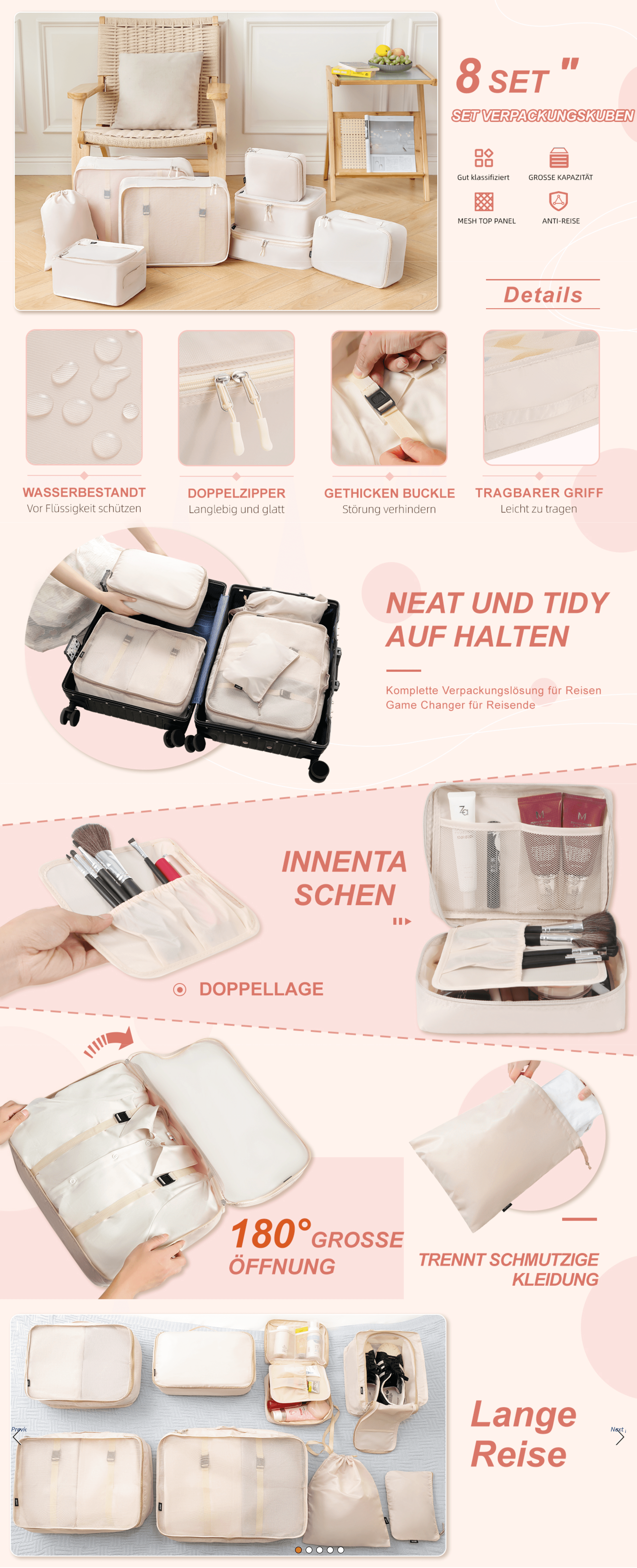 A+ Premium for BAGAIL 8 Teilige Packwürfel