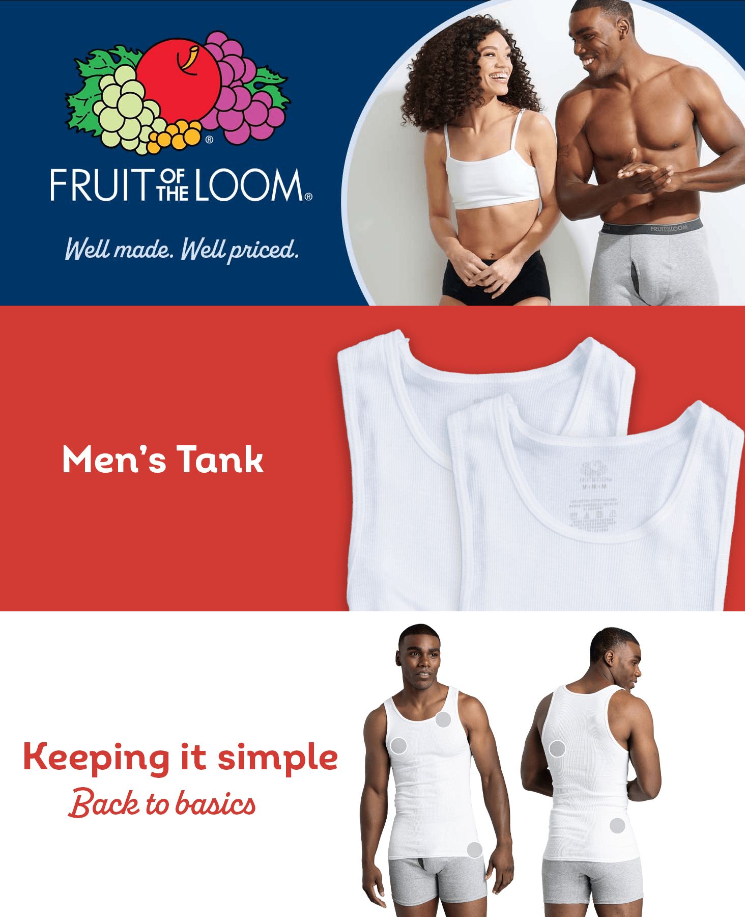 Fruit of the Loom Men's Sleeveless Tank A-Shirt: A+ Premium