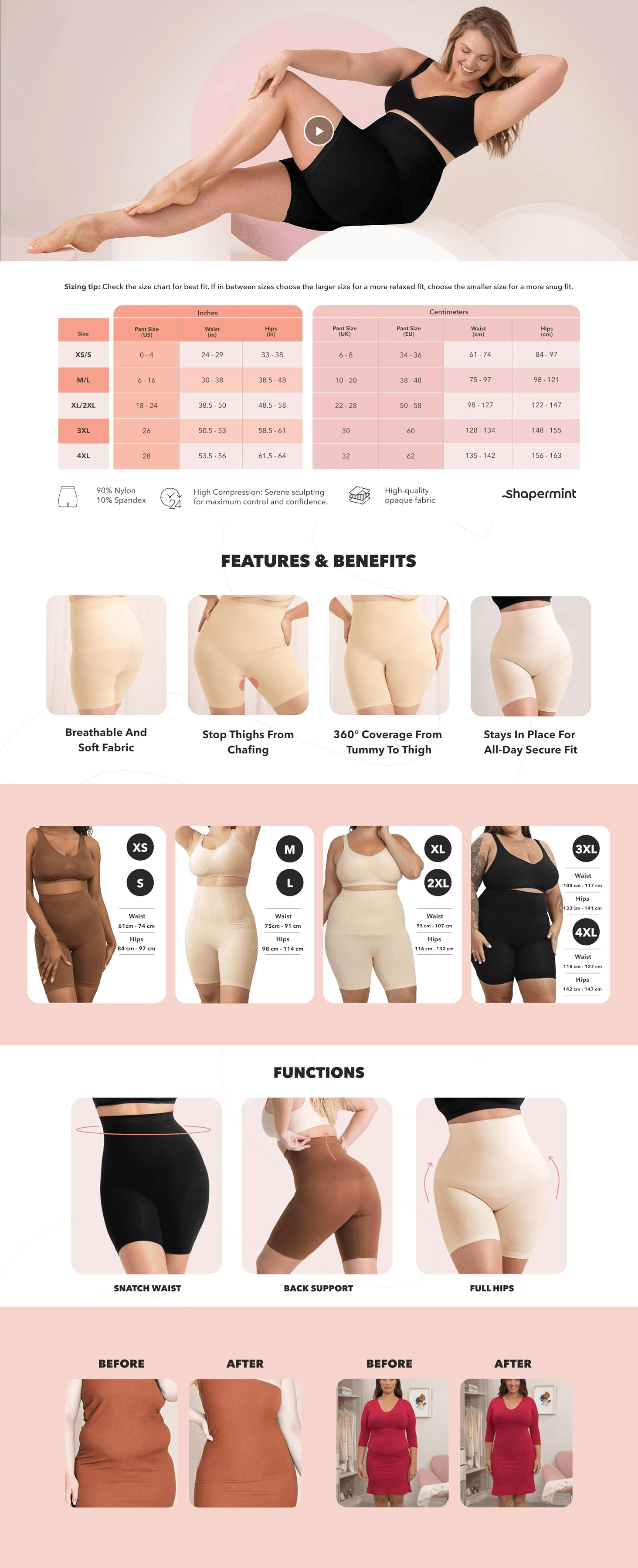 SHAPERMINT Shapewear for Women: A+ Premium