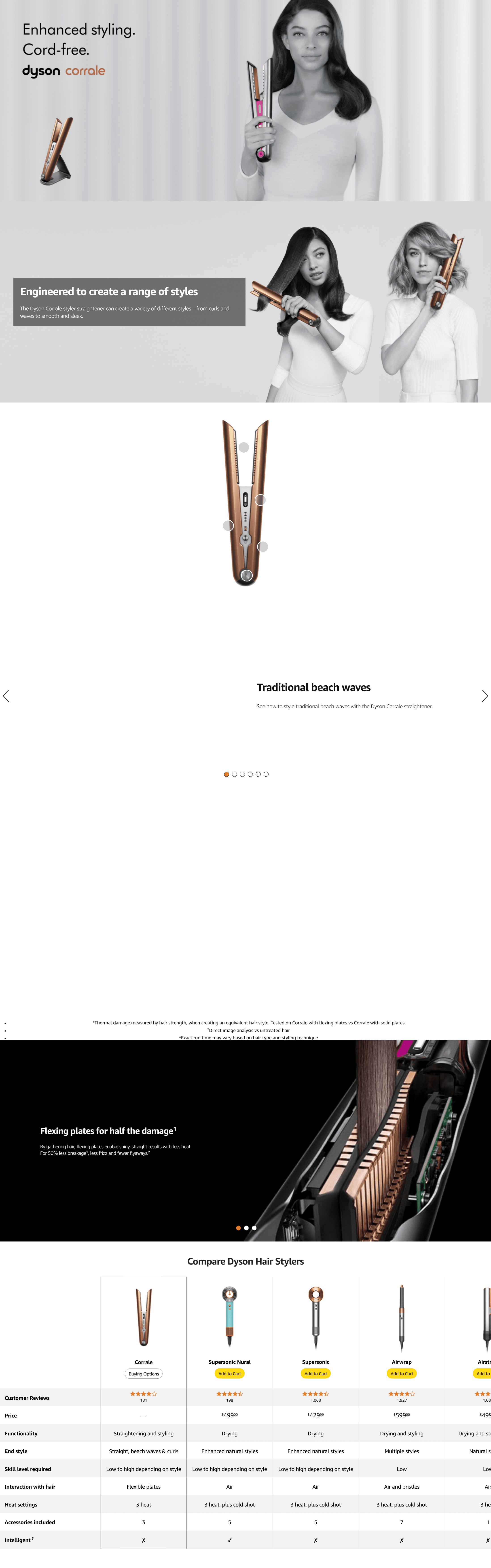 Amazon.com: Special Edition Dyson Corrale™ Styler Straightener in Strawberry Bronze and…: A+ Premium