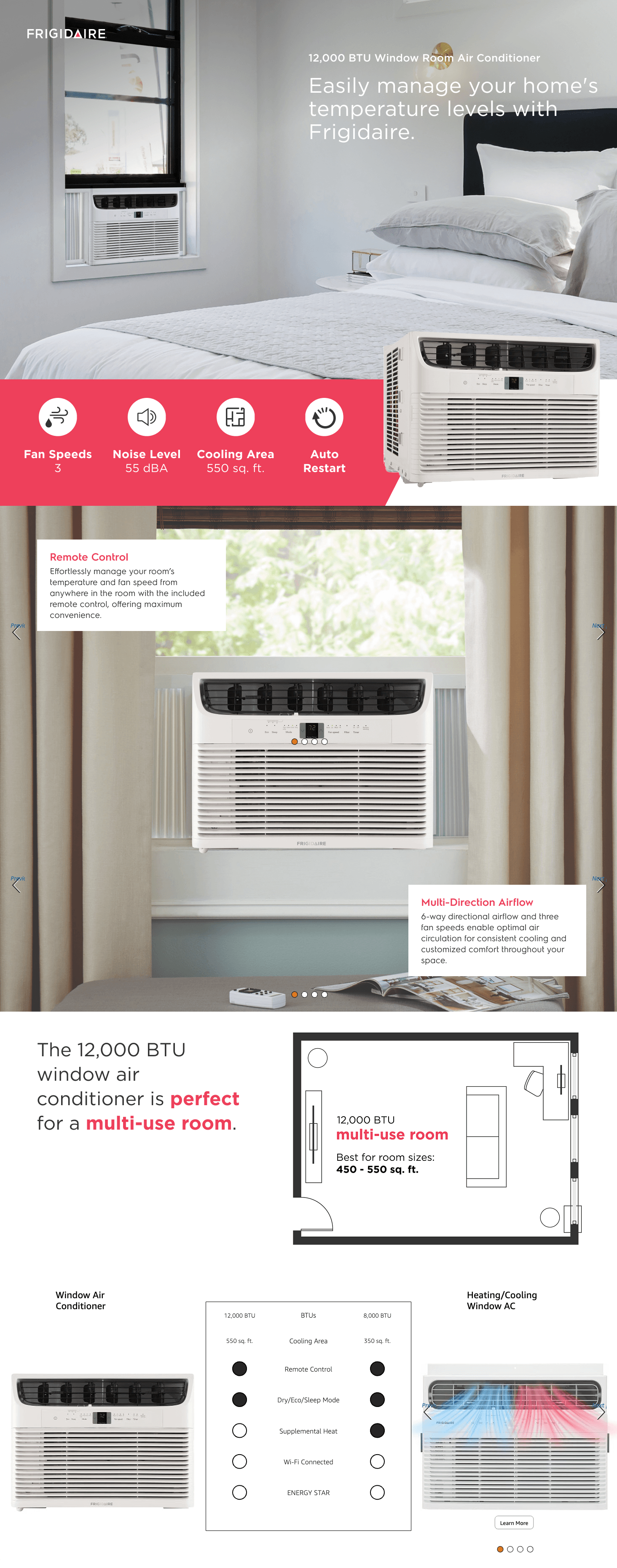 Amazon.com: Frigidaire 12,000 BTU Window Air Conditioner with Remote Control: A+ Premium