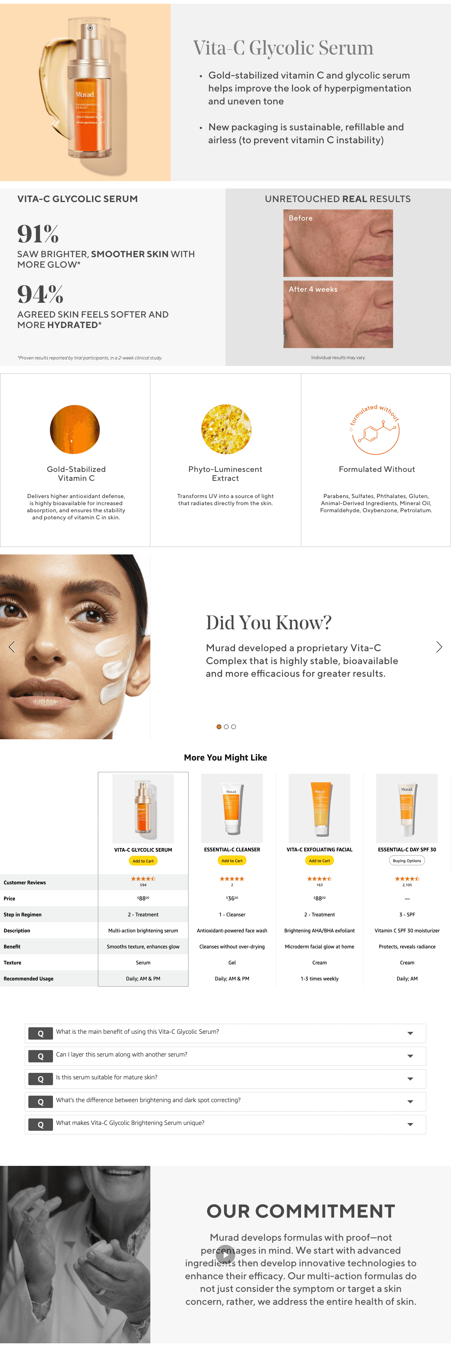 Amazon.com: Murad Vita-C Glycolic Serum: A+ Premium