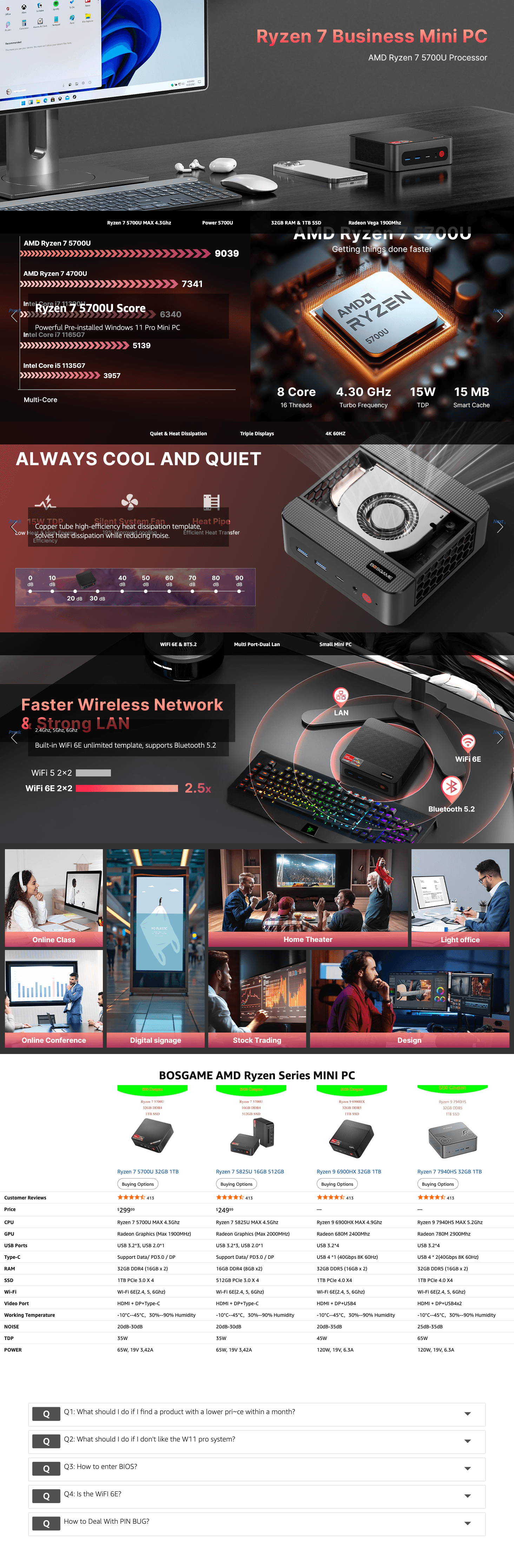 Amazon.com: BOSGAME P4 Light Gaming Mini PC: A+ Premium