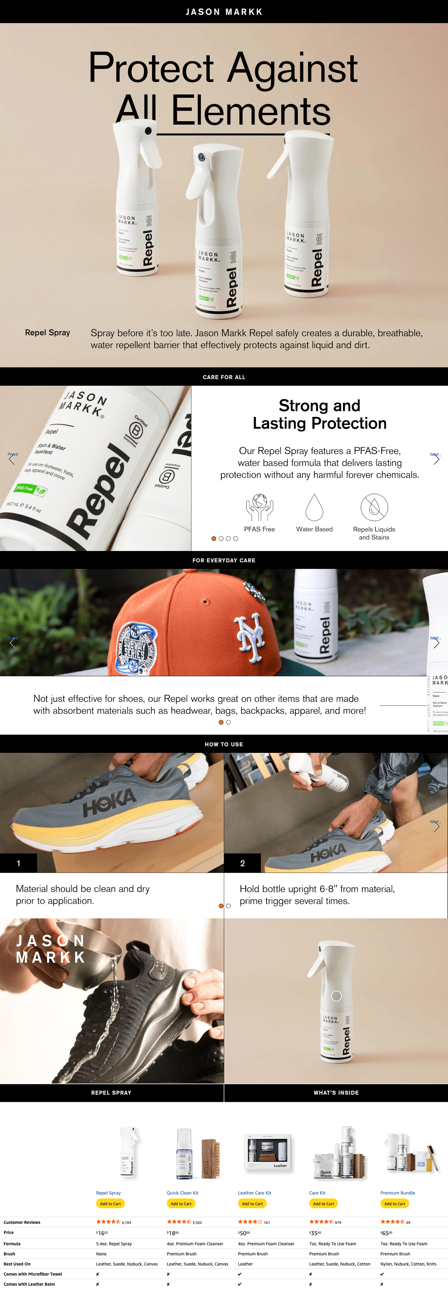 Amazon.com: Jason Markk Repel Spray: A+ Premium