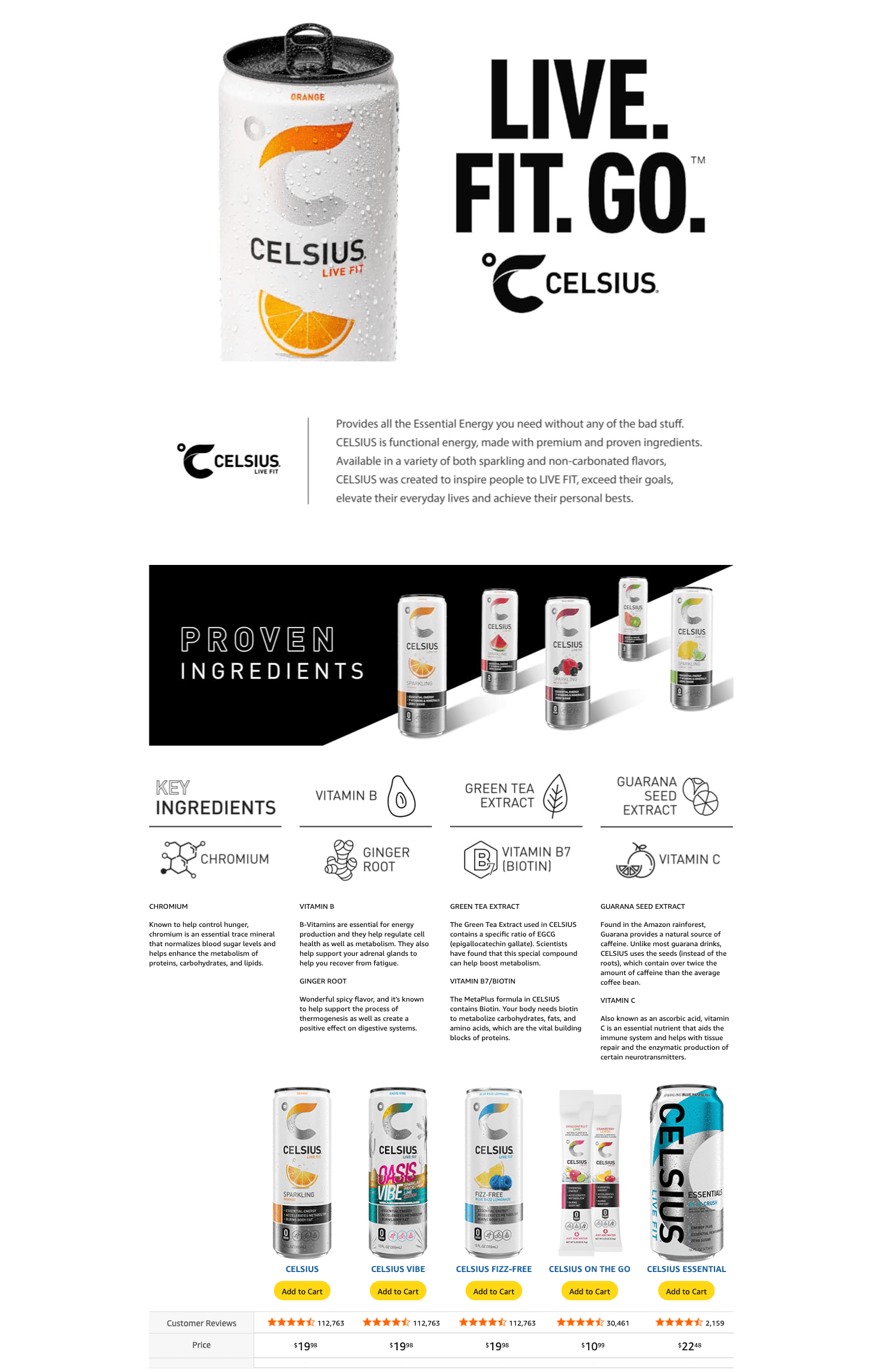 A+ Premium for Amazon.com: CELSIUS Assorted Flavors Official Variety Pack