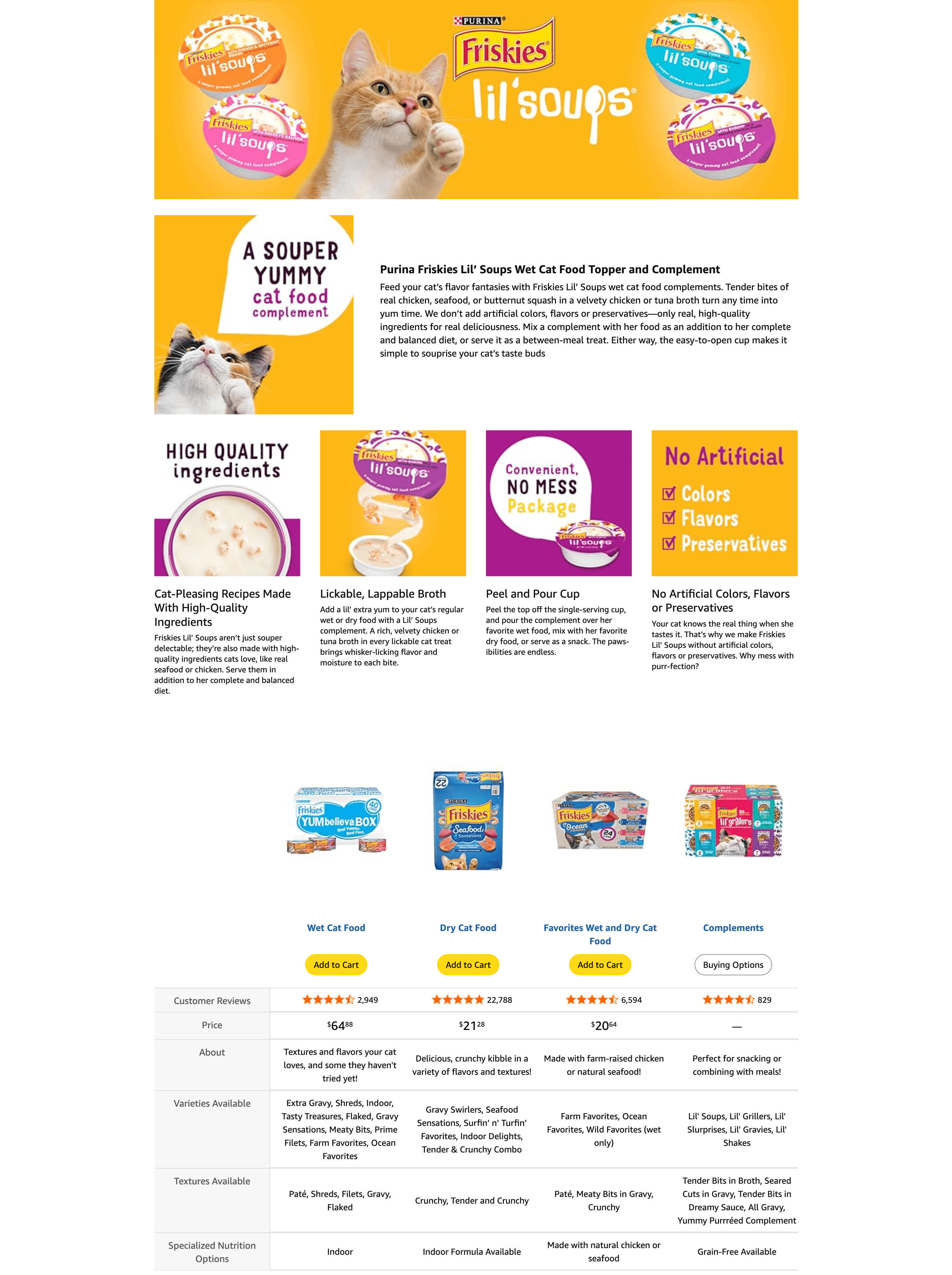 Amazon.com : Purina Friskies Grain Free Wet Cat Food Lickable Cat Treats Variety Pack: A+ Premium