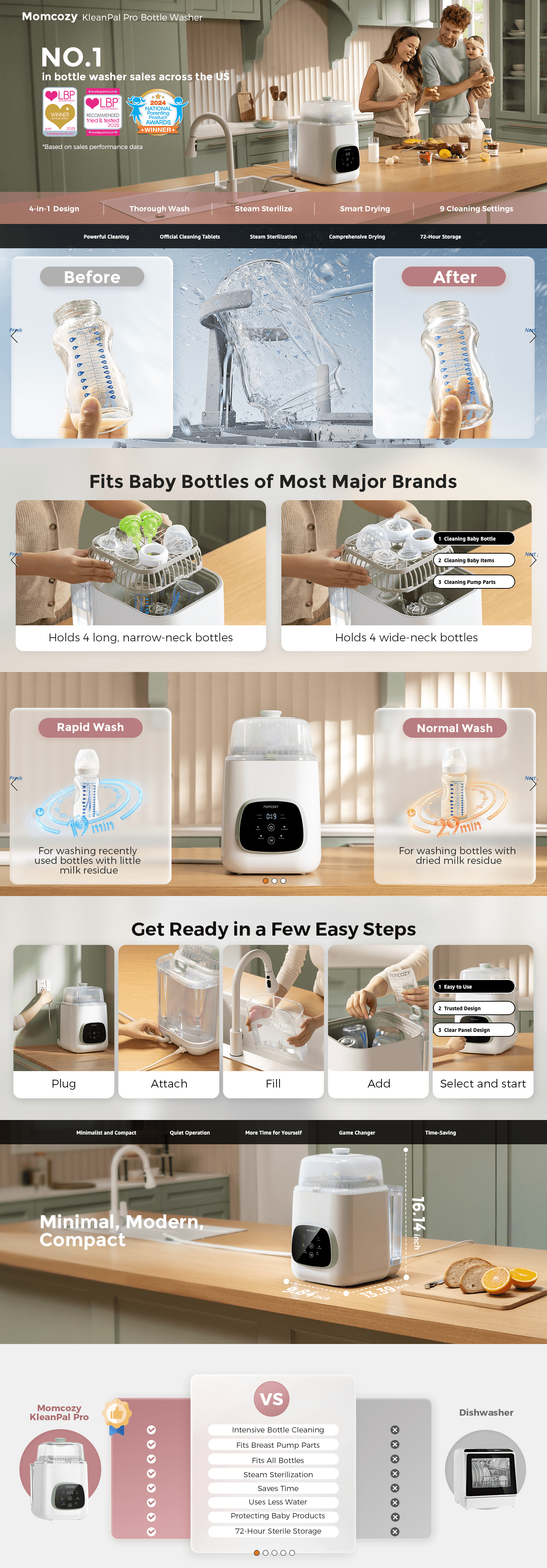 Amazon.com: Momcozy KleanPal Pro Baby Bottle Washer: A+ Premium
