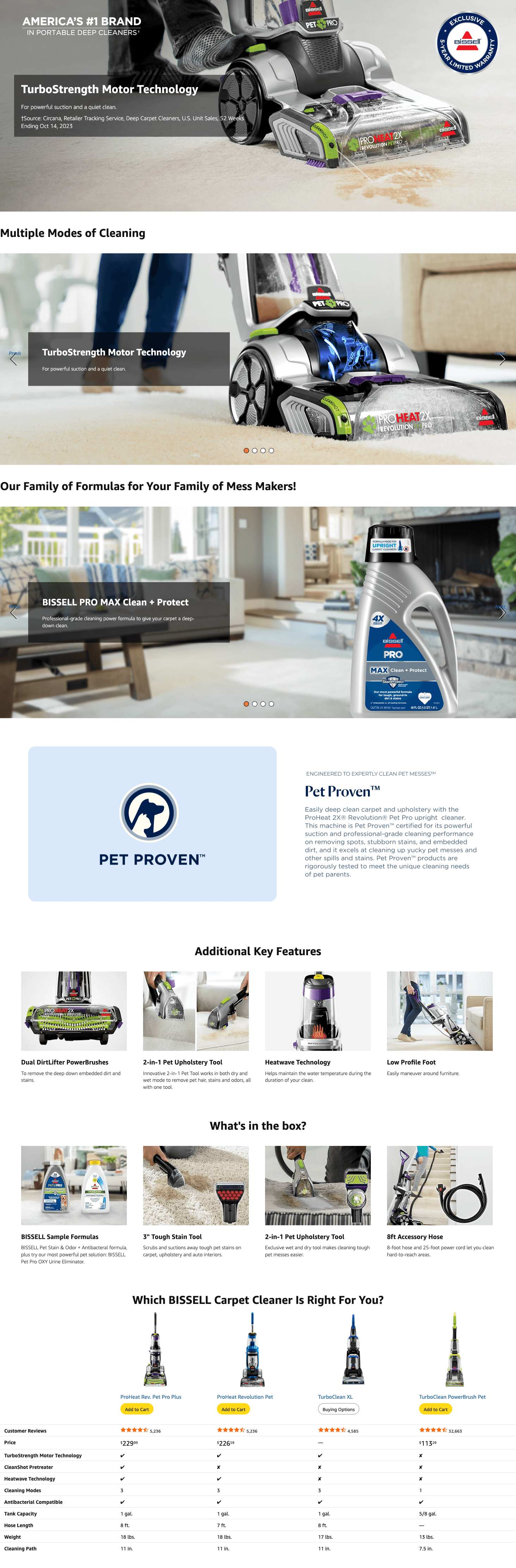 Amazon.com: BISSELL ProHeat 2X Revolution Pet Pro Plus: A+ Premium