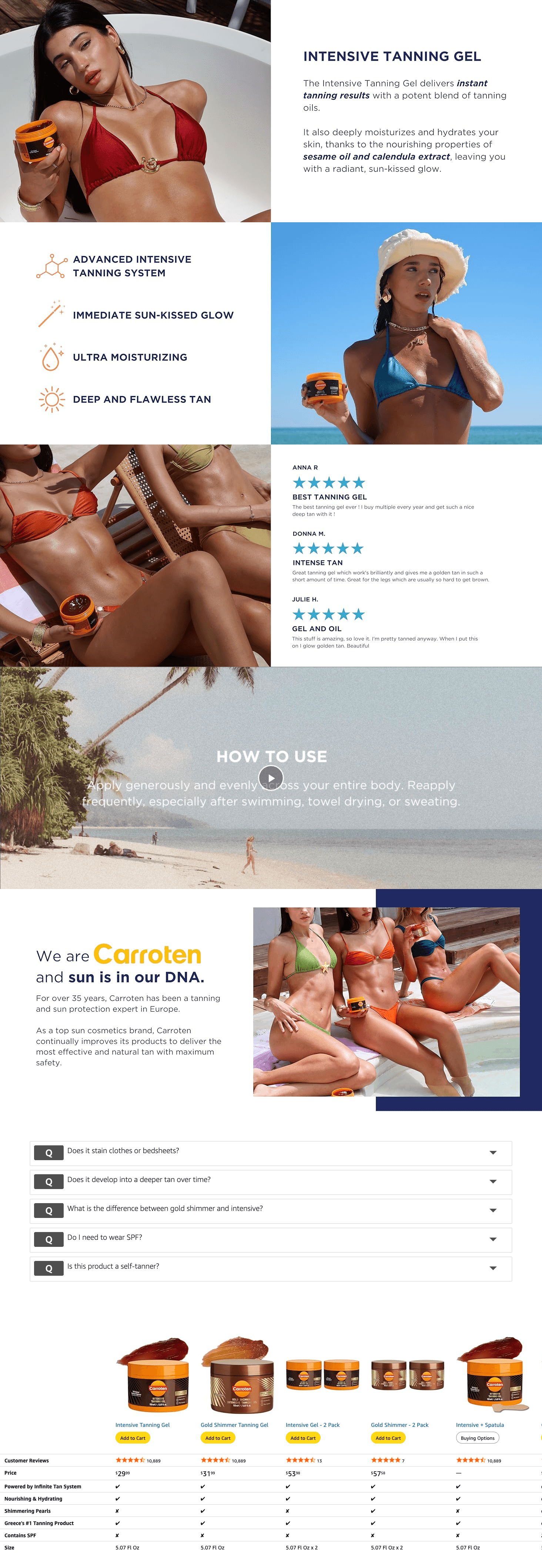 A+ Premium for Amazon.com : Carroten Intensive Tanning Gel