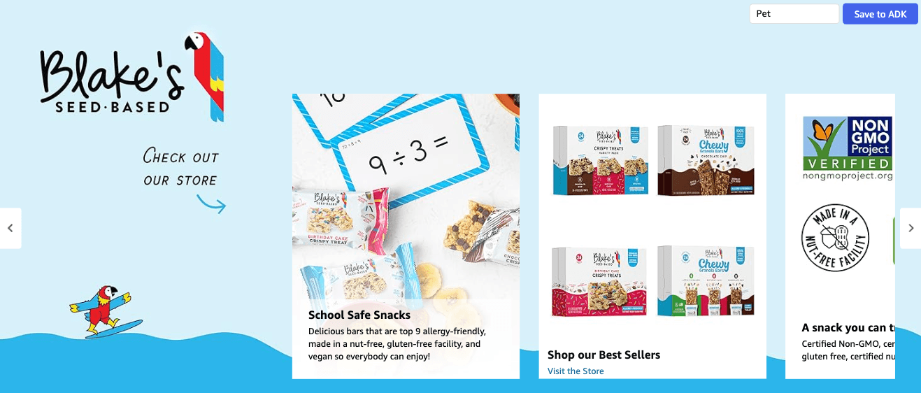 Brand Stories for Amazon.com: Blake’s Seed Based Crispy Treats