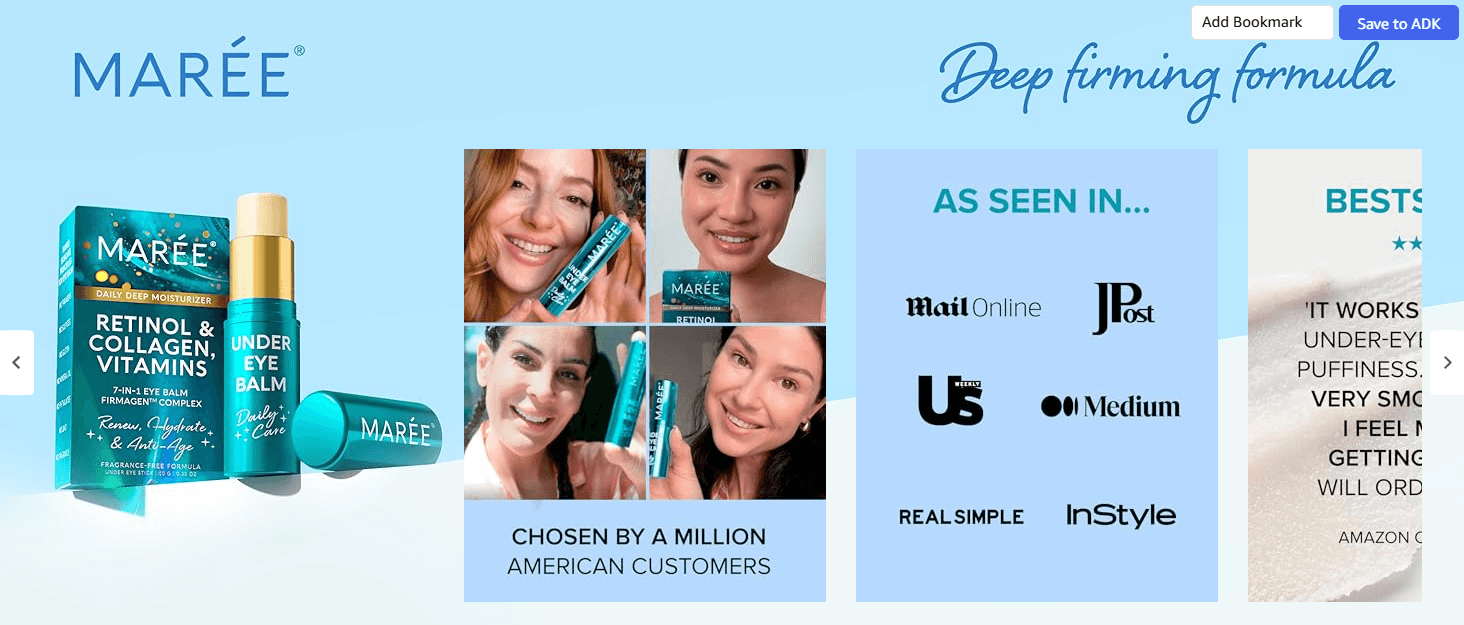 Brand Stories for Amazon.com: MAREE Under Eye Balm Stick with Retinol & Ceramide Complex