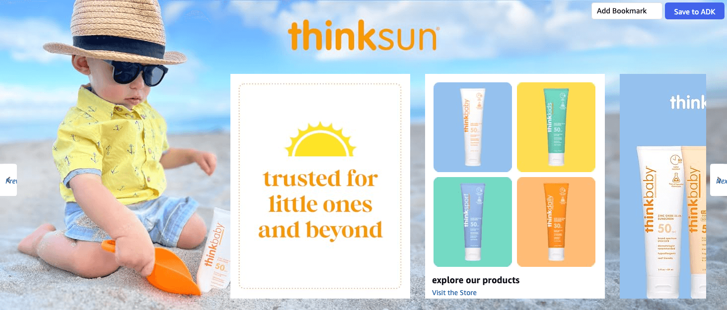 Brand Stories for Amazon.com: Thinkbaby SPF 50+ Baby Mineral Sunscreen