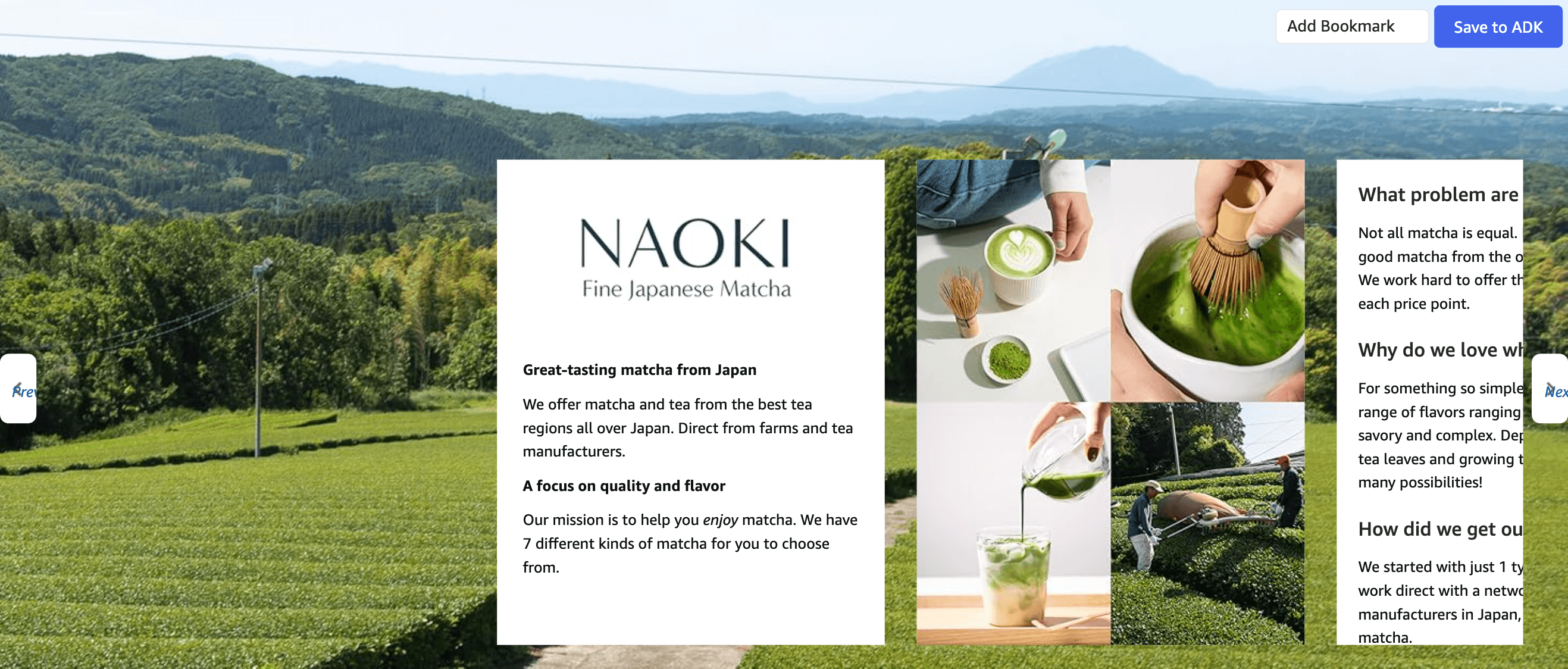 Brand Stories for Amazon.com: Naoki Matcha Superior Ceremonial Blend
