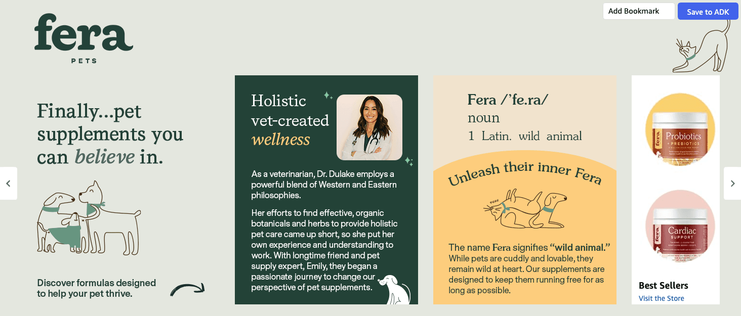 Brand Stories for Amazon.com: Fera Pet Organics Probiotics for Dogs & Cats