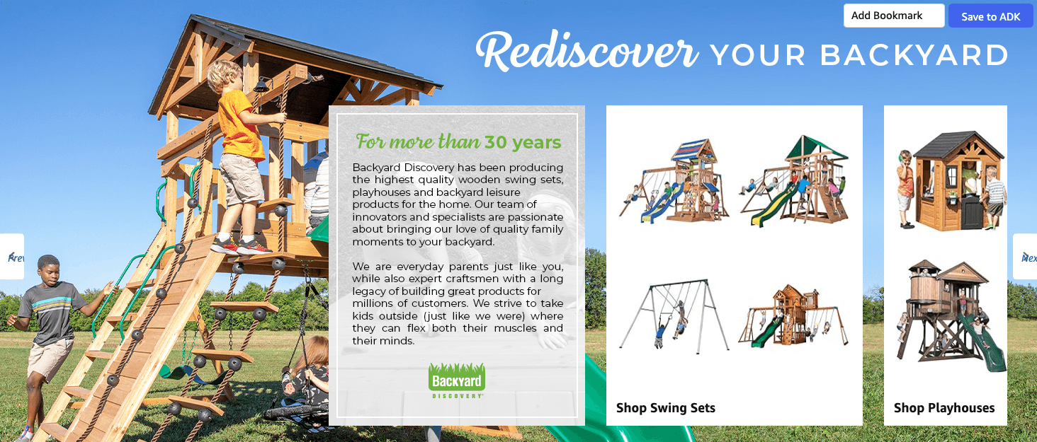 Amazon.com: Backyard Discovery Beach Front Cedar Wood Swing Set with Wave Slide: Brand Stories