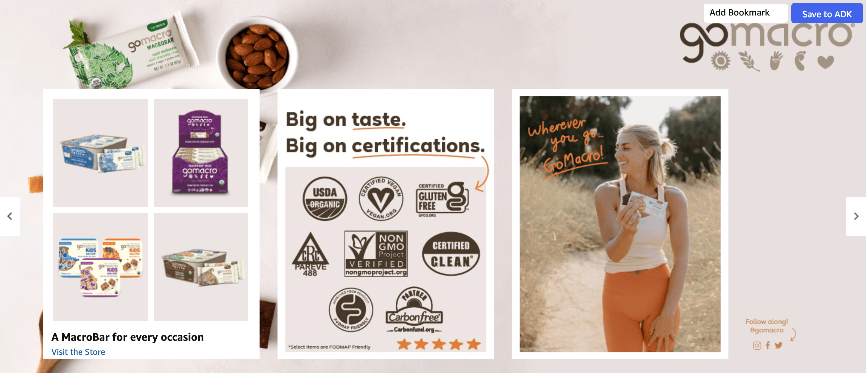 Brand Stories for Amazon.com : GoMacro MacroBar Organic Vegan Protein Bars