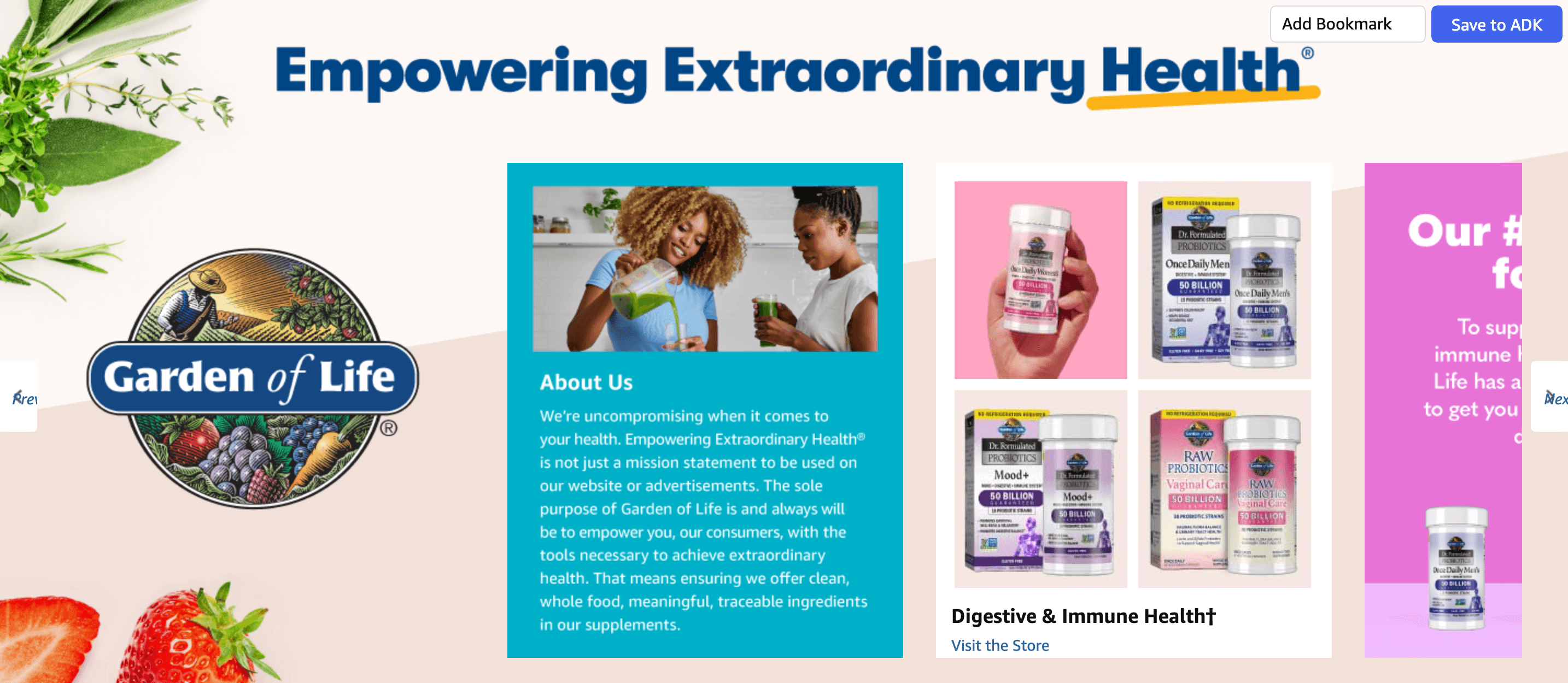 Brand Stories for Amazon.com: Garden of Life Once Daily Dr. Formulated Probiotics for Women 50 Billion CFU…