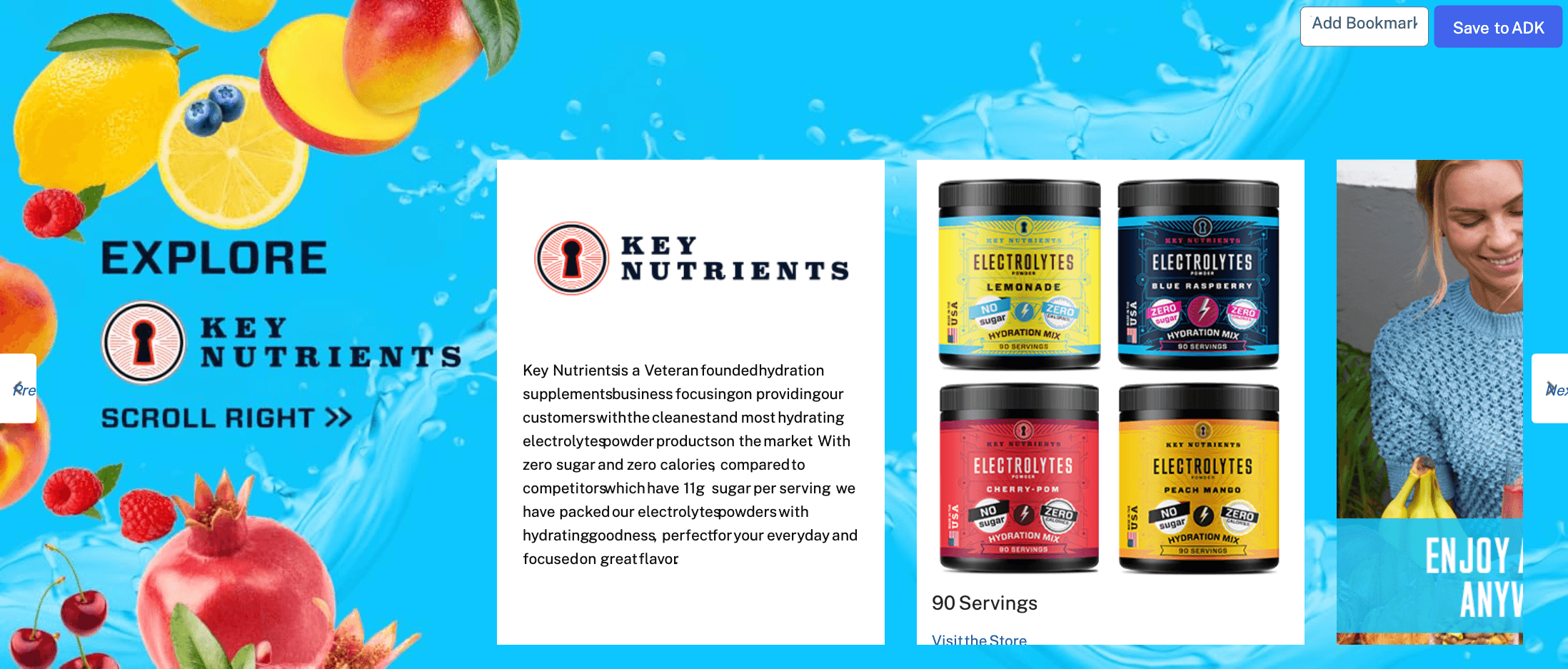 Brand Stories for Amazon.com: KEY NUTRIENTS Multivitamin Electrolytes Powder No Sugar